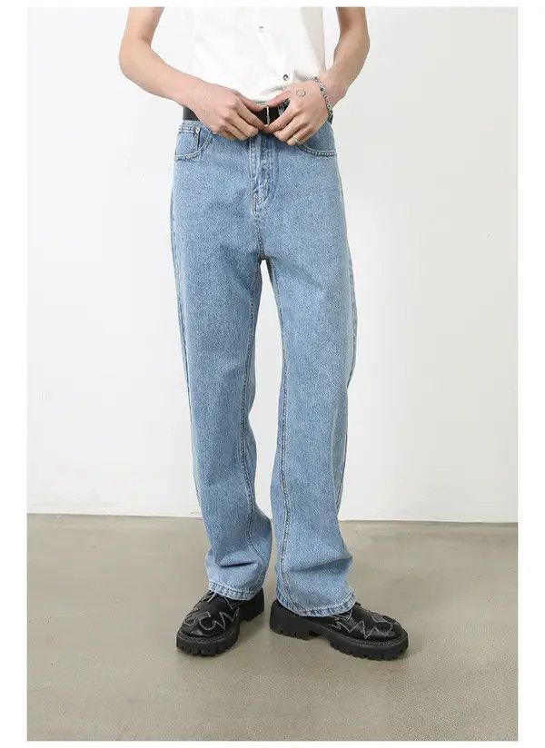 Japanese Brand Street classic retro washed jeans are versatile Size US 32 / EU 48 - 1 Thumbnail