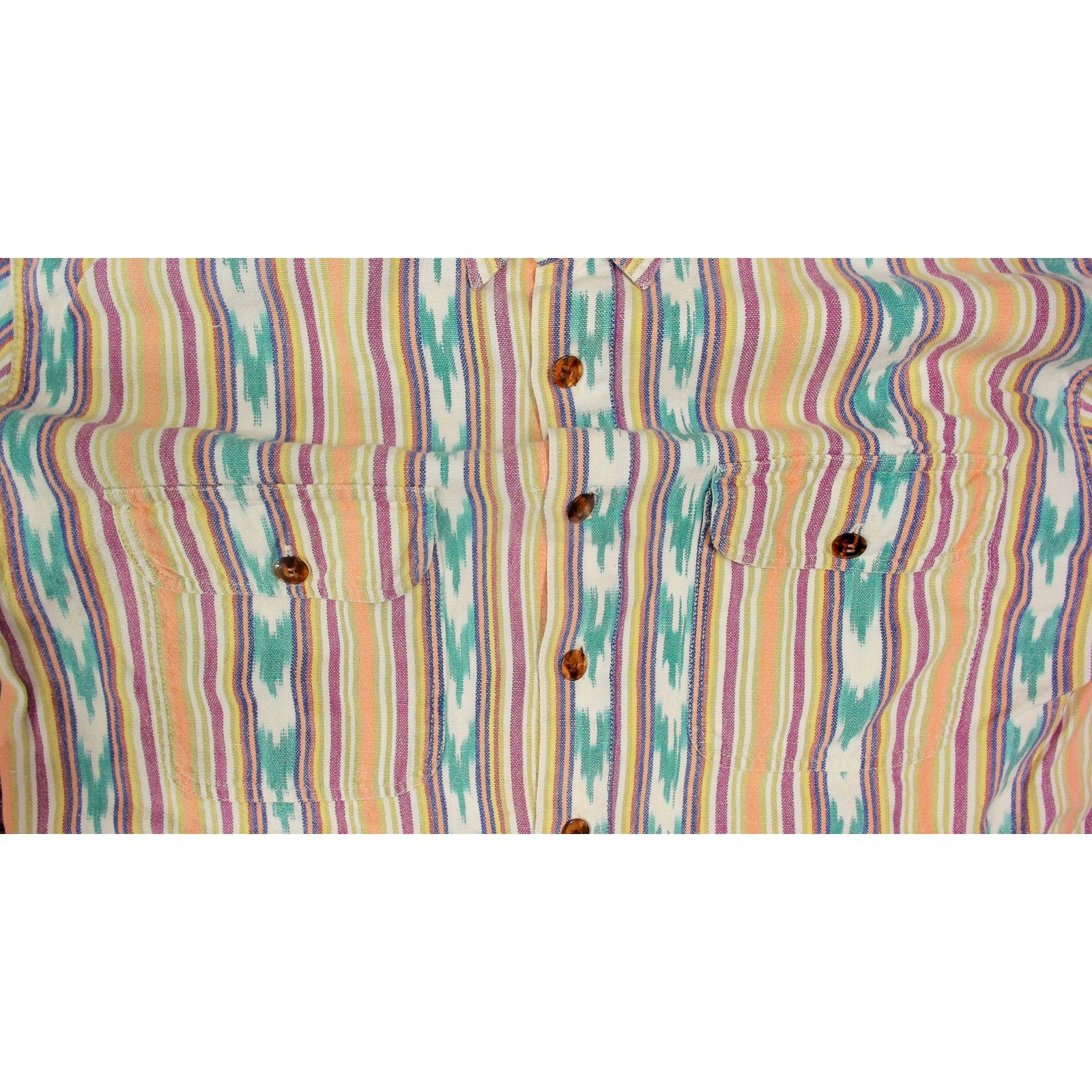 Vintage VTG Y2K Pastel Ikat Boxy Drop-Shoulder Festival Button Up Size XL / US 12-14 / IT 48-50 - 9 Thumbnail
