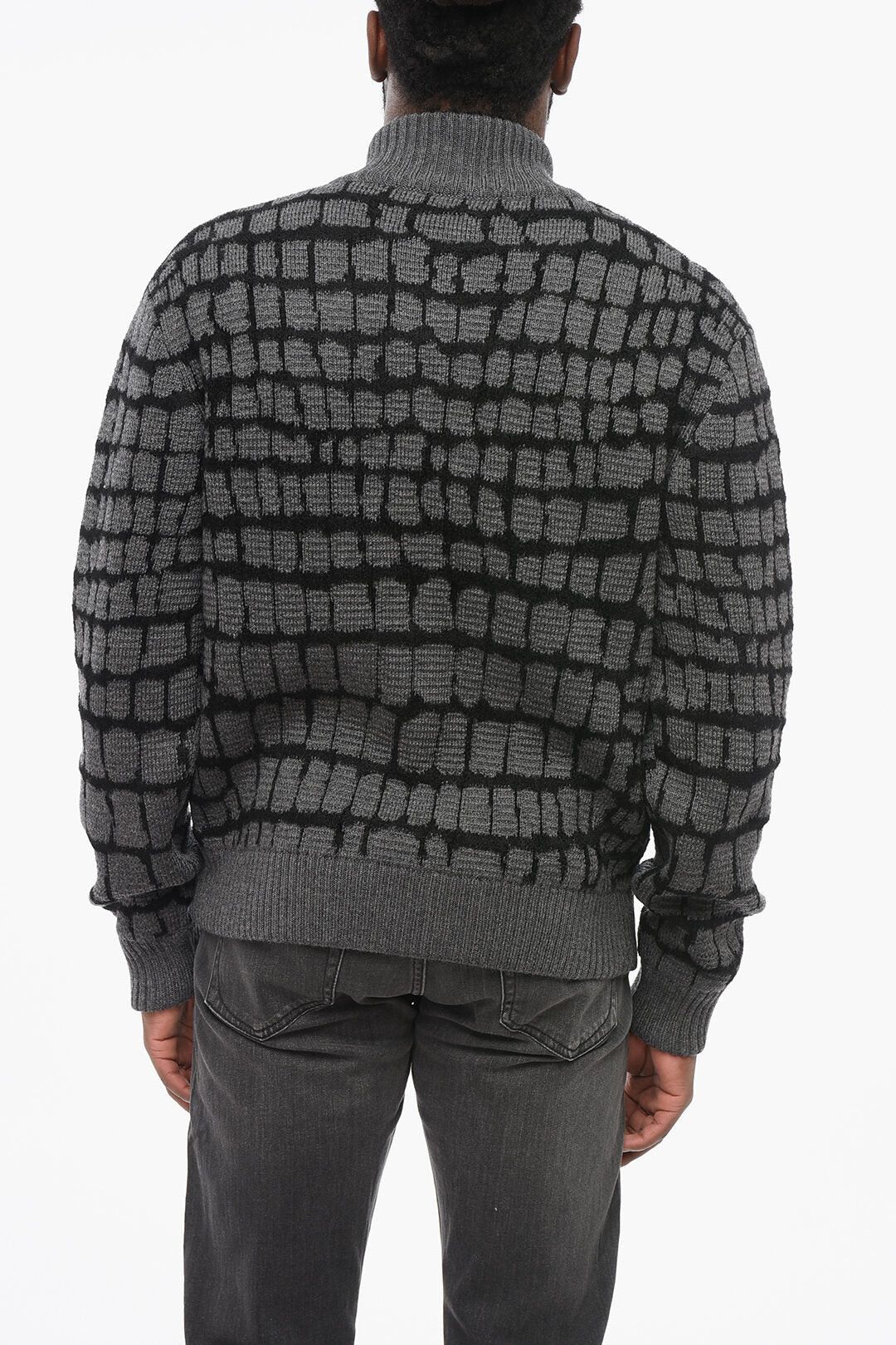 Versace og1mm0426 Virgin Wool-Blend Zip-up Sweater in Grey Size US L / EU 52-54 / 3 - 2 Thumbnail