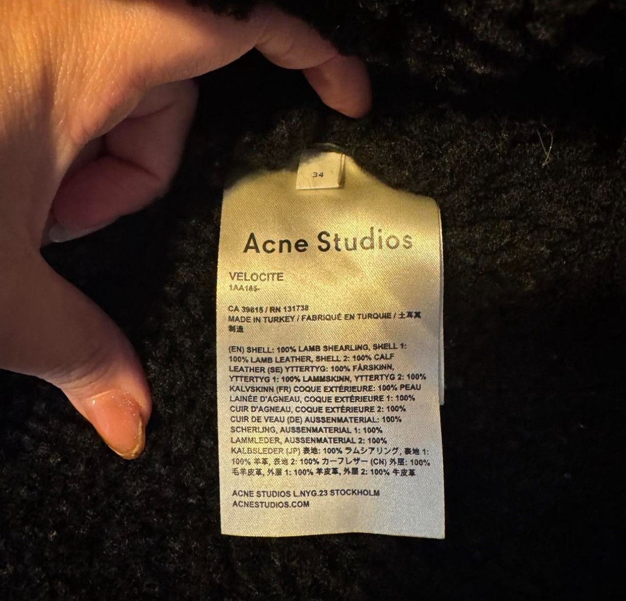 Acne Studios Acne Studios Shearling Biker Jacket — Black (Size S) Size US S / EU 44-46 / 1 - 5 Thumbnail