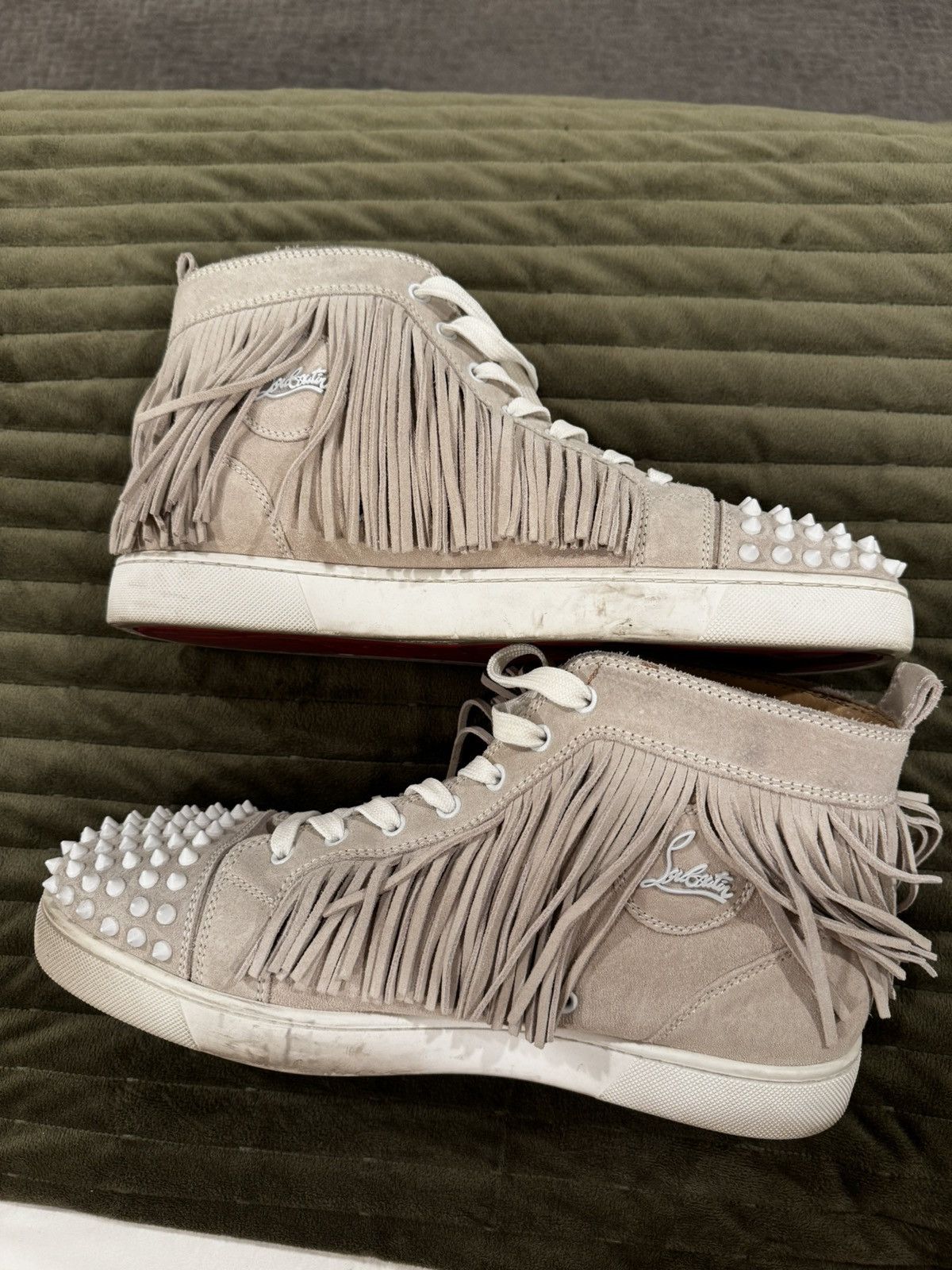 Christian Louboutin Christian louboutin High top Beige with studs OBO Size US 11 / EU 44 - 2 Thumbnail