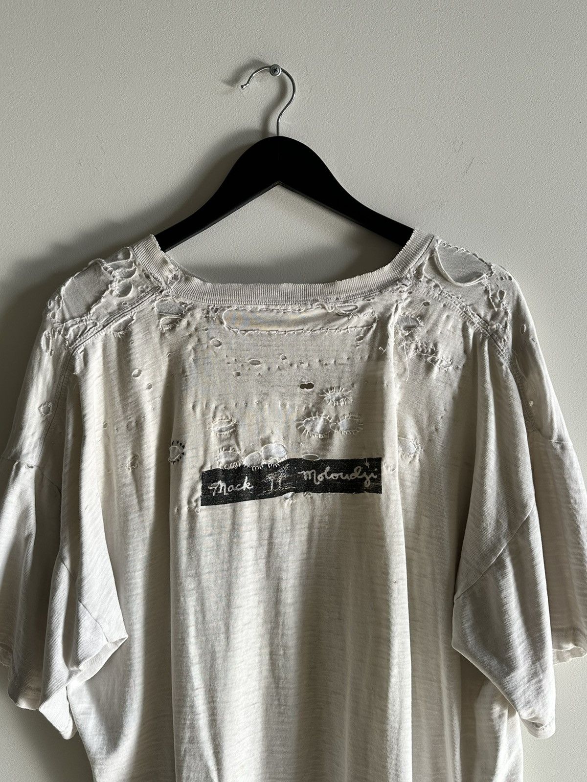 Vintage Vintage Restored Thrashed T-shirt repairs throughout Size US XL / EU 56 / 4 - 3 Thumbnail