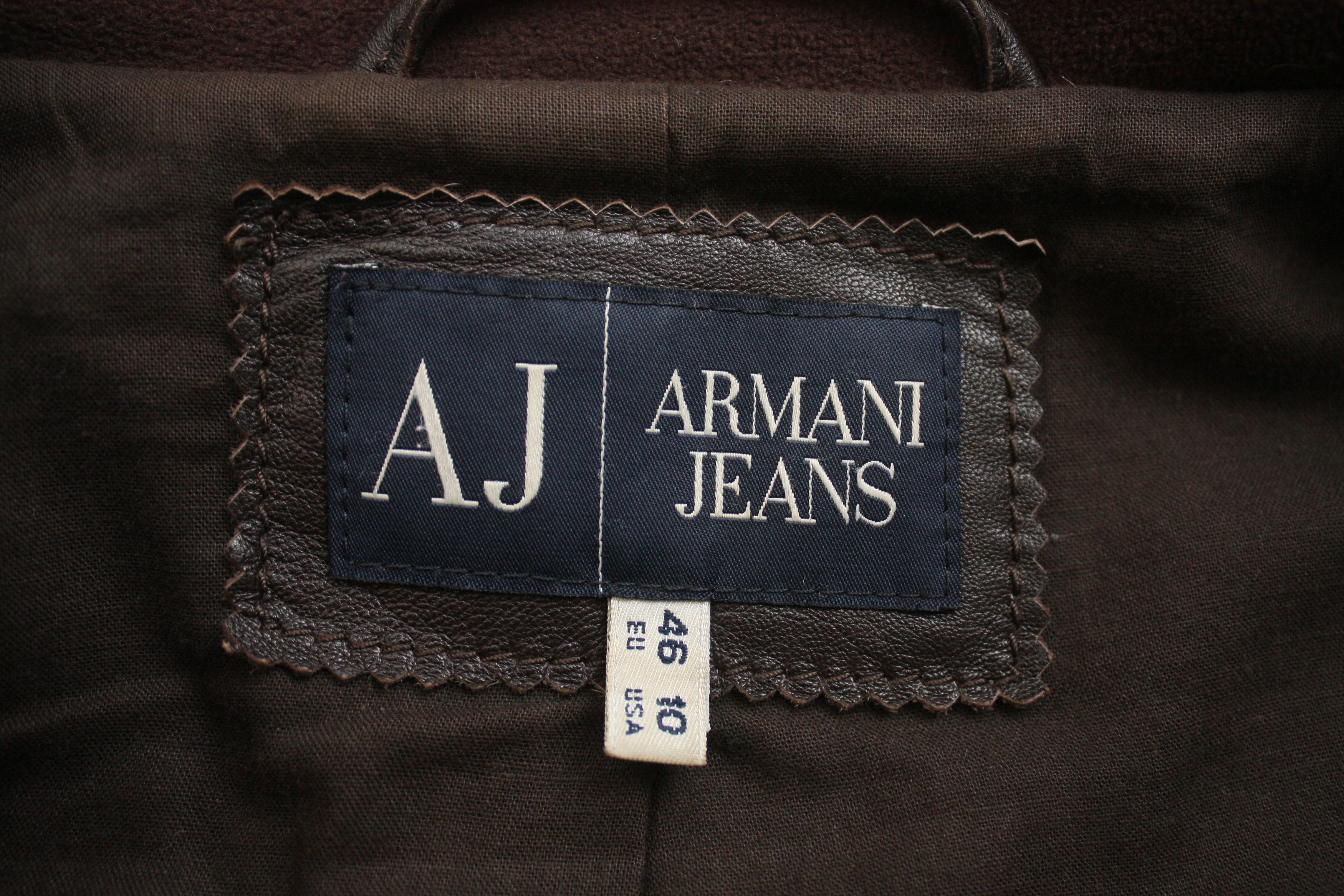 Armani Armani Jeans Brown Leather Women's Jacket Made In Italy US10 Size M / US 6-8 / IT 42-44 - 4 Thumbnail