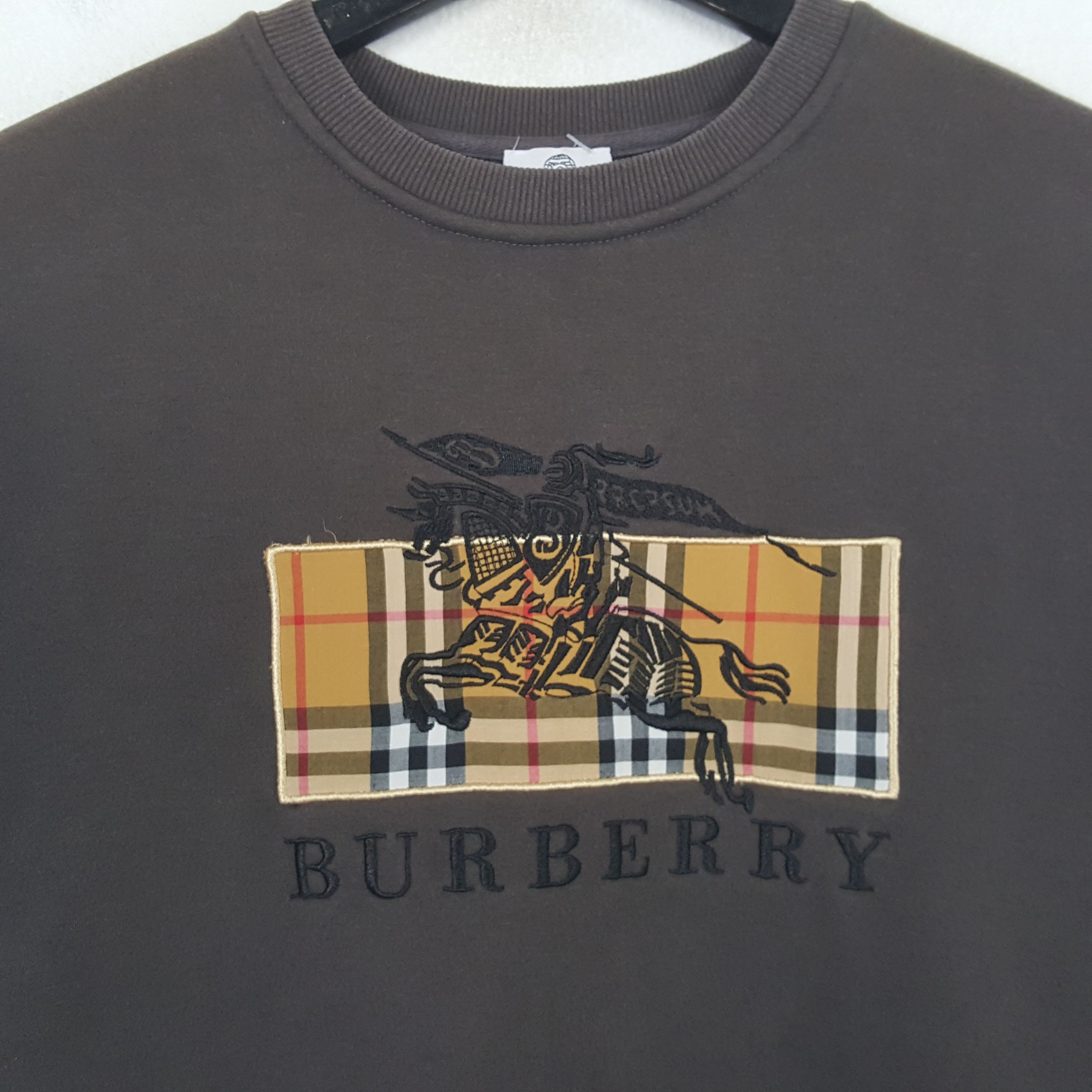 Burberry × Vintage BURBERRY Logo Nova Check Design Sweatshirt C284N3 Size US S / EU 44-46 / 1 - 2 Thumbnail