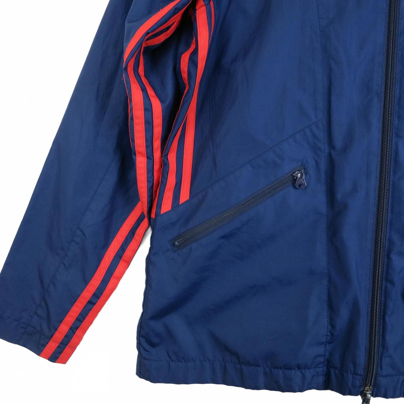Adidas Adidas Navy Blue Hooded Windbreaker with Red Stripes Men's S Size US S / EU 44-46 / 1 - 3 Thumbnail