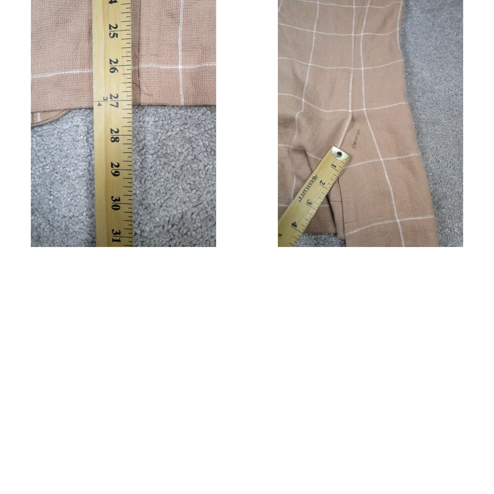 Madewell Madewell Blazer Sports Coat Womens M Brown Linen Blend Check Jacket Mid-Length Long Sleeve Button Closure Women's Blazer 90s Style Basic Jacket Size M / US 6-8 / IT 42-44 - 8 Thumbnail