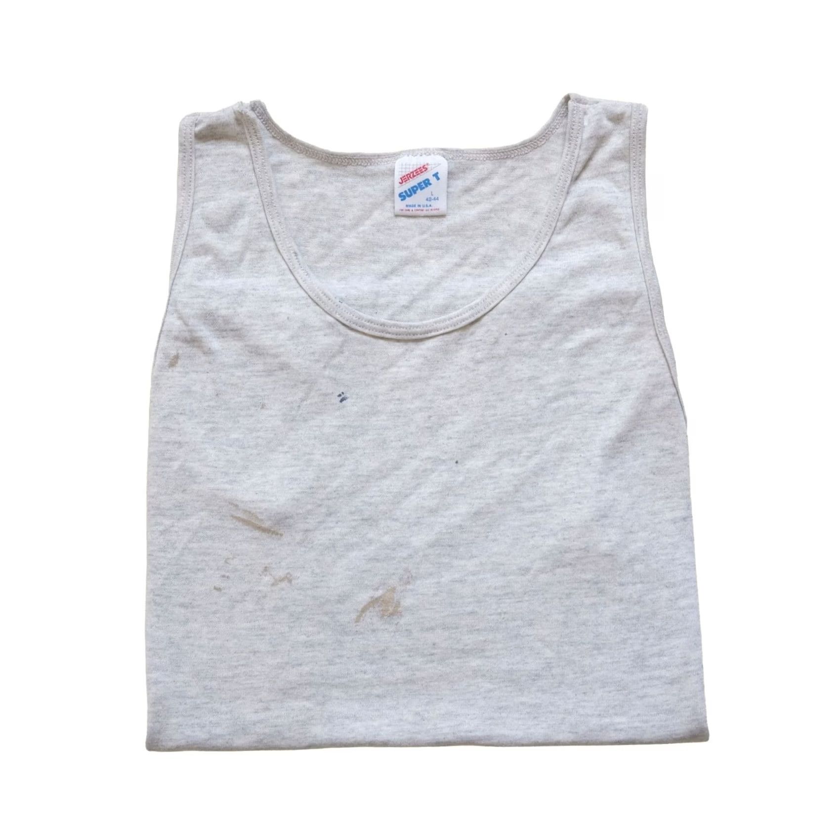Fruit Of The Loom VINTAGE Fruit of the Loom JERZEES USA Made DISTRESSED Tank Top T Shirt SZ L Men Shirt Sleeveless Gray Cotton 1990s Sports USA Mens Size US L / EU 52-54 / 3 - 2 Thumbnail