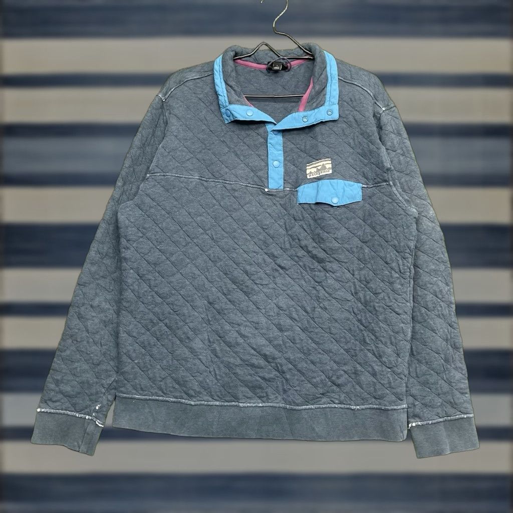 Patagonia Patagonia Jacket Mens Large Blue Pullover Sweatshirt Quilt Fleece Quilted Hiking 40th Legacy Snap-T Size US L / EU 52-54 / 3 - 1 Thumbnail