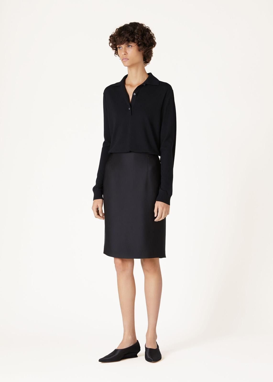 Loro Piana o1srvl11e0225 FAN6757 Amalie Skirt in Midnight Blue Size 26" / US 2 / IT 38 - 6 Thumbnail
