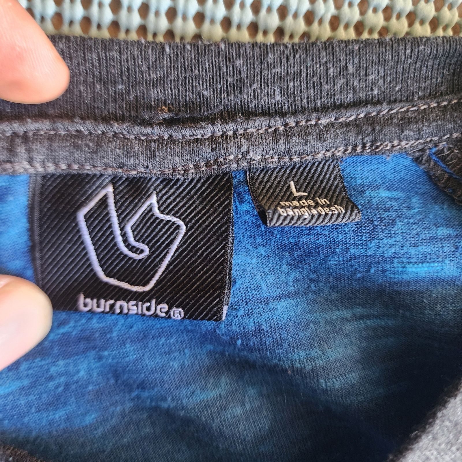 Burnside Burnside Men's Two-Tone Blue Henley Cotton Shirt L Size US L / EU 52-54 / 3 - 5 Thumbnail