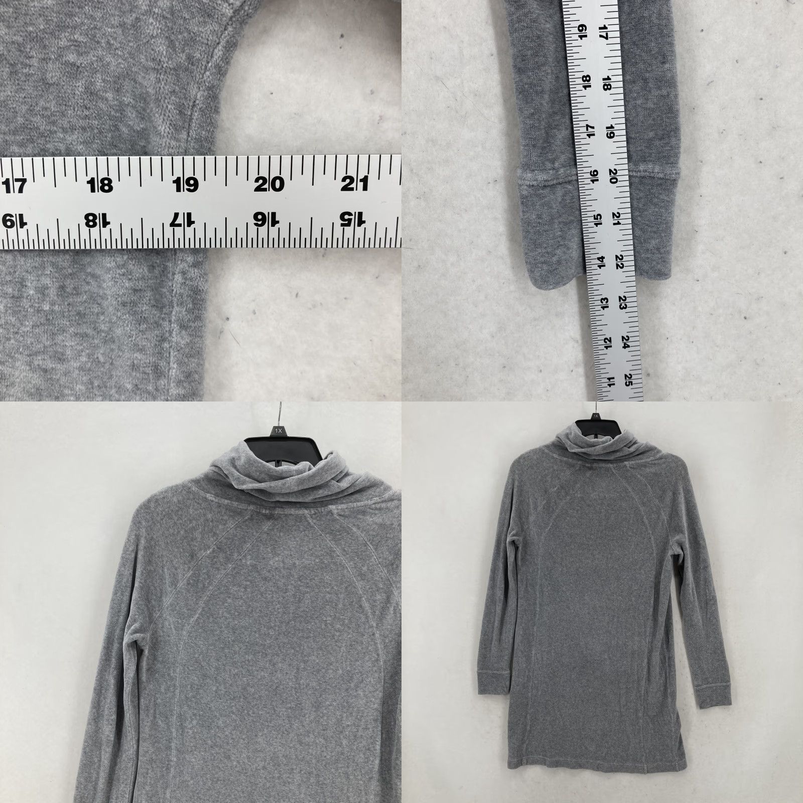 Athleta Athleta Pullover Womens Small Cowl Neck Gray Velour Tunic Relaxed Fit Sweater Size S / US 4 / IT 40 - 8 Thumbnail