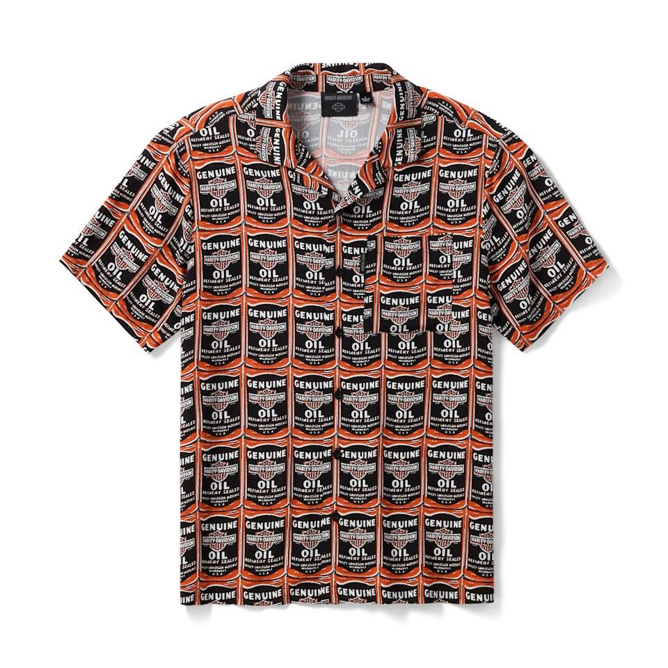 Harley Davidson NWT Harley Davidson Men's H-D Essential Oil Can Aloha Shirt Size US M / EU 48-50 / 2 - 1 Thumbnail