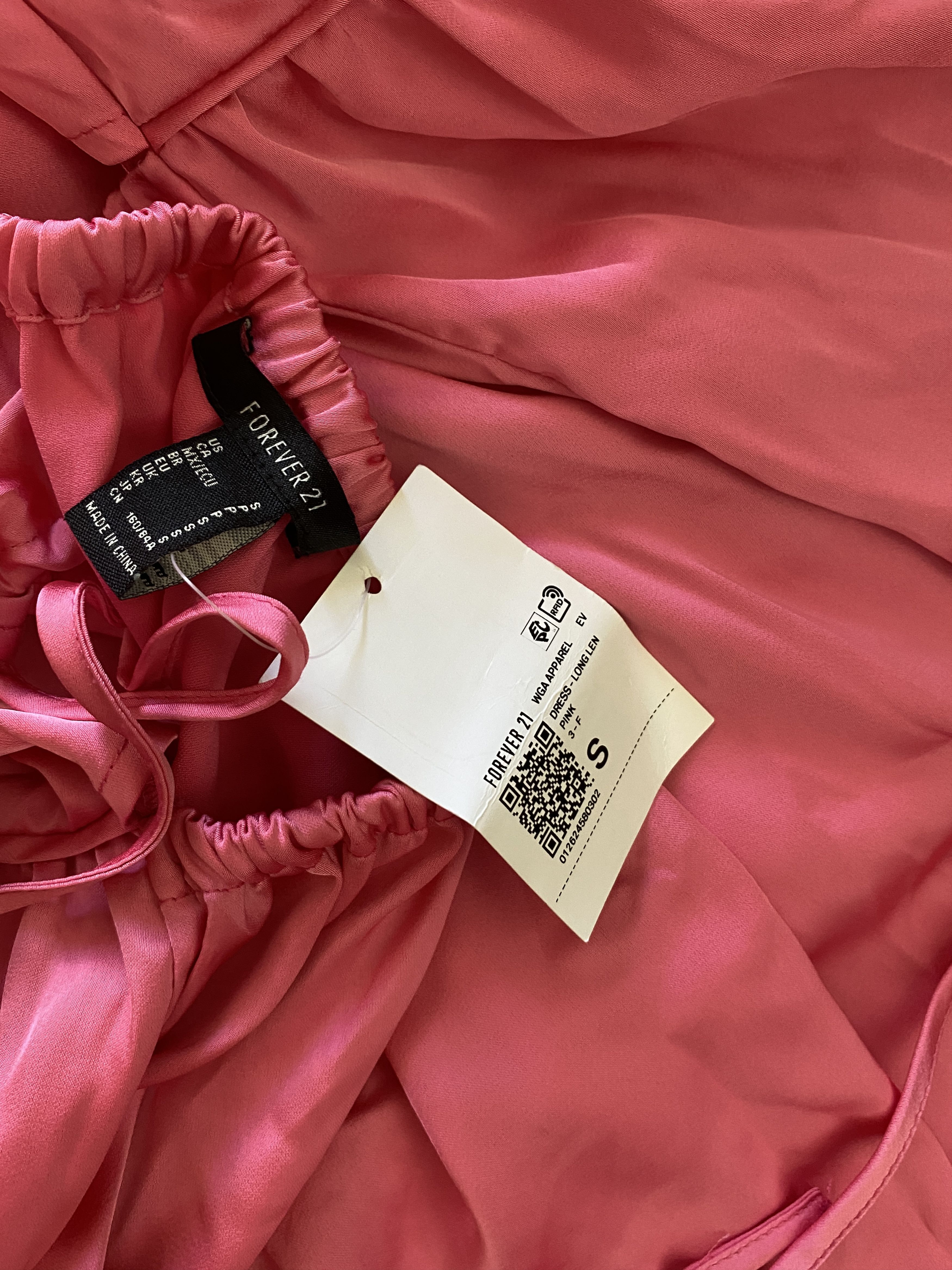 Forever 21 Forever 21 Fuchsia Pink Satin Lace-Up Maxi Dress Size S / US 4 / IT 40 - 2 Thumbnail