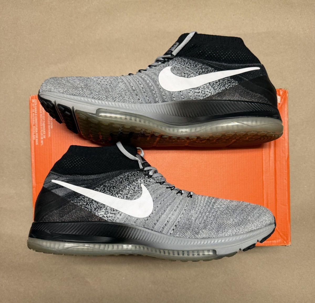 Nike Nike Zoom All Out Flyknit Oreo Mens size 14 running shoes! Size US 14 / EU 47 - 2 Thumbnail
