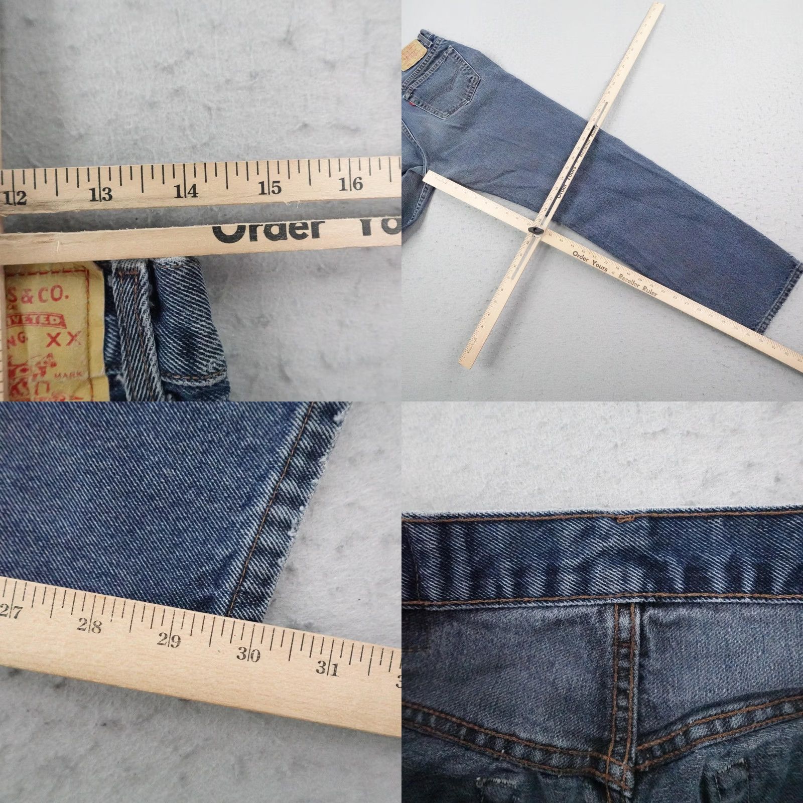 Levi's VINTAGE Levis Jeans Mens 33 Blue Denim 501 Button Fly Straight Leg 90s USA Size US 33 - 9 Thumbnail