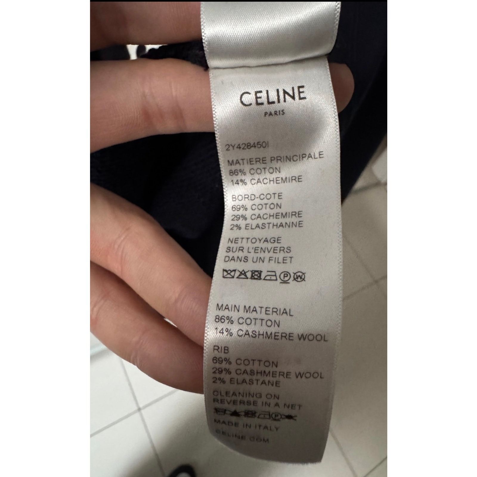 Celine Celine Blue Cotton Cashmere Hoodie - Size XS Size XS / US 0-2 / IT 36-38 - 7 Thumbnail
