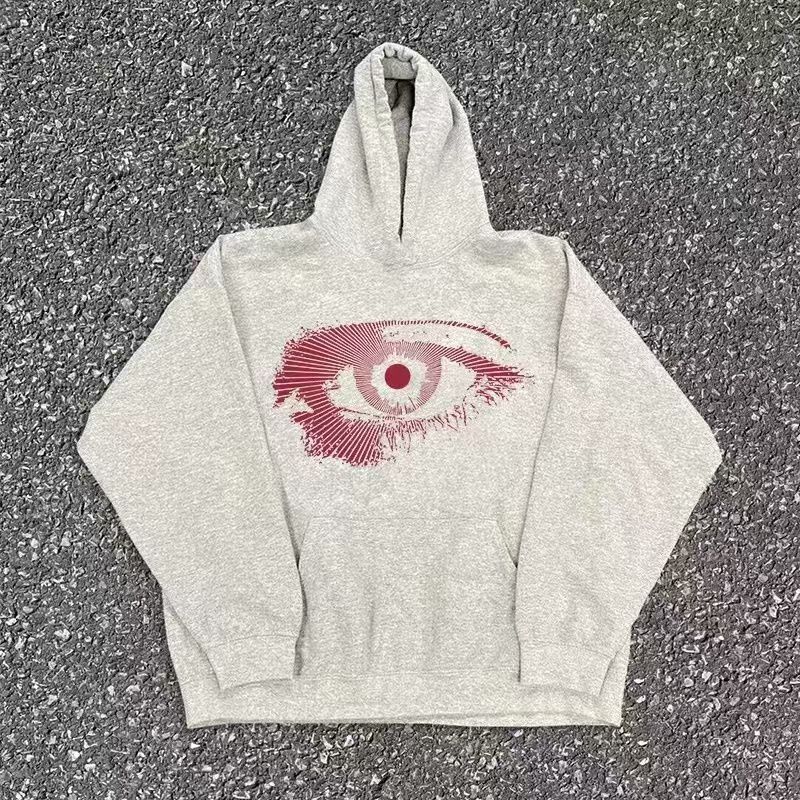 Japanese Brand × Vintage Grey Washed Vintage Troll Eye Hoodie Size US L / EU 52-54 / 3 - 1 Thumbnail