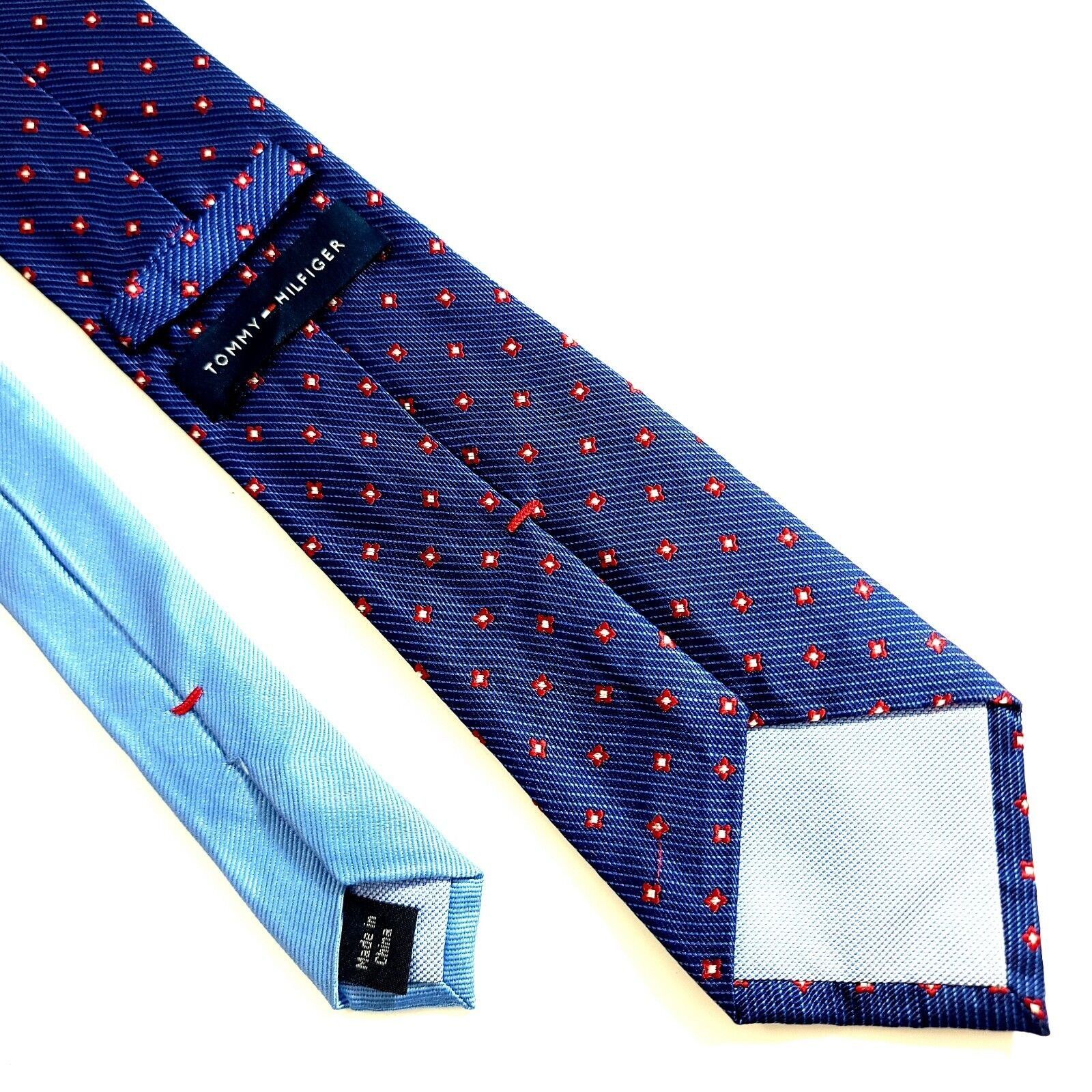 Tommy Hilfiger Tommy Hilfiger Blue Red Floral Woven Geometric Long Silk Tie Size ONE SIZE - 6 Thumbnail