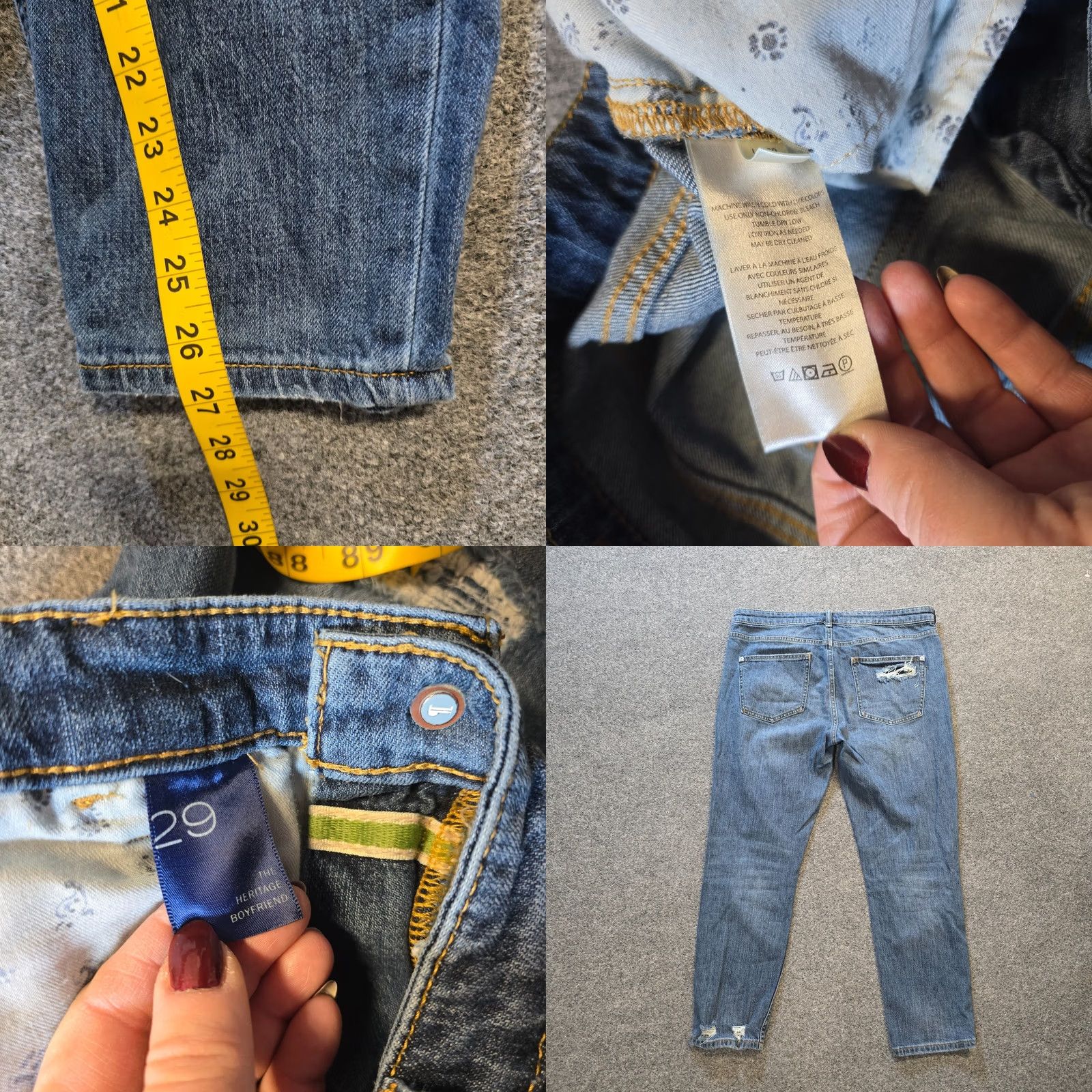 Vintage Pilcro Anthropologie Jeans Womens 29 Blue Heritage Boyfriend High Rise Capsule Jeans Size 29" - 8 Thumbnail
