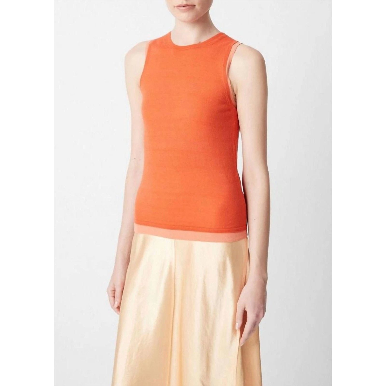 Vince Vince Double Layer Orange Tank Top - Size Small Size S / US 4 / IT 40 - 3 Thumbnail