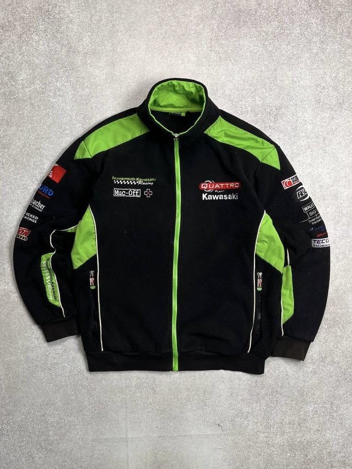 Vintage Vintage Kawasaki Fleece Racing Moto Sherpa Jacket Y2K S Size US S / EU 44-46 / 1 - 1 Thumbnail