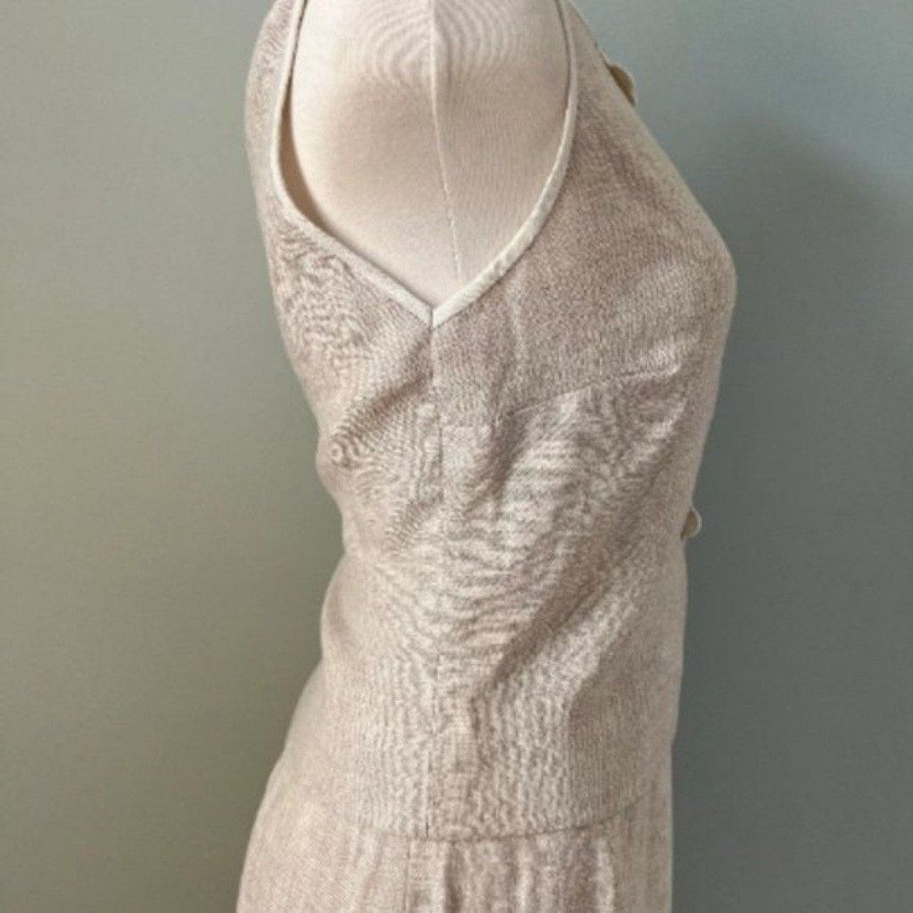 Vintage Vtg 1950s Linen 2pc Embroidered Suit Skirt & Sleeveless Top Size M / US 6-8 / IT 42-44 - 6 Thumbnail