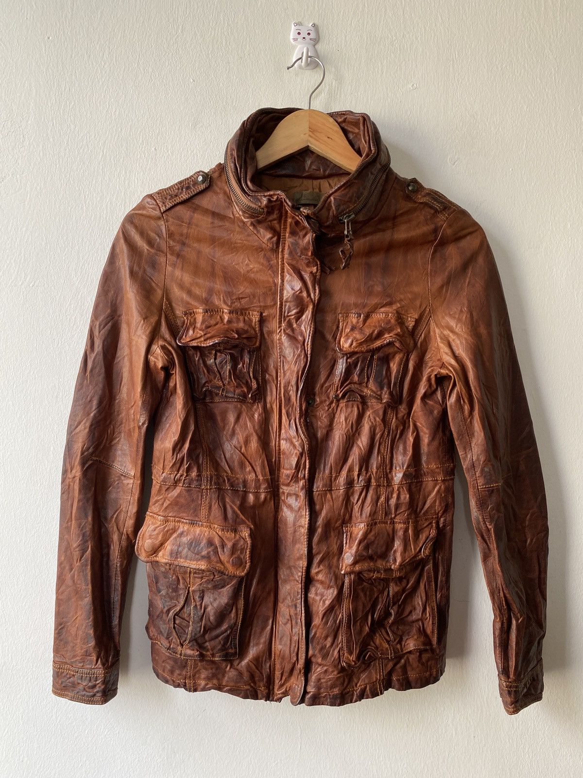 Japanese Brand × Vintage G.o.a leather bono jacket | Grailed