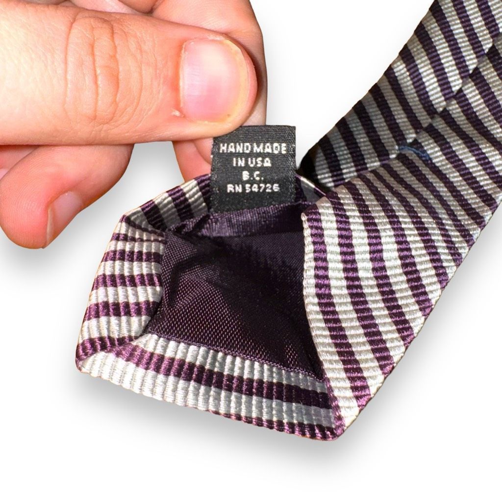 Vintage Keys & Lockwood Purple & Silver Rep Stripe Handmade in USA N Size ONE SIZE - 6 Thumbnail