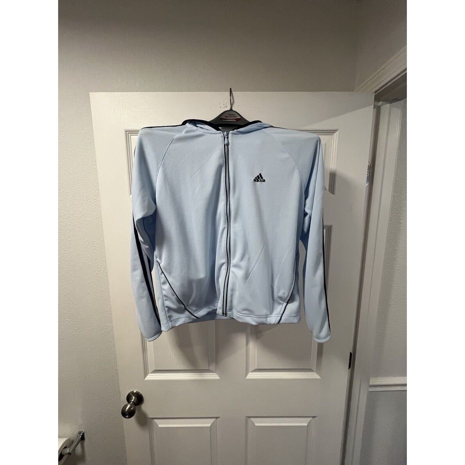 Adidas Adidas Women’s Medium Hooded Jacket Full Zip Light Blue Size M / US 6-8 / IT 42-44 - 2 Thumbnail