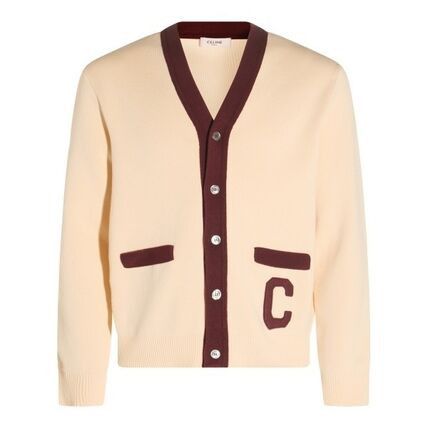 Celine college cardigan in cotton ecru/burgundy Size US M / EU 48-50 / 2 - 1 Thumbnail