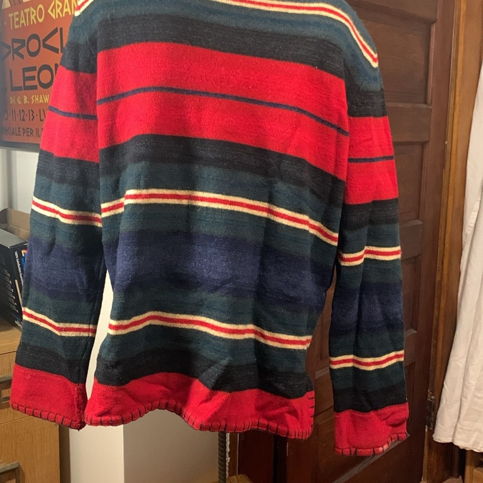 Lauren Ralph Lauren Ralph Lauren wool sweater blanket stripes western rugged Size L / US 10 / IT 46 - 4 Thumbnail