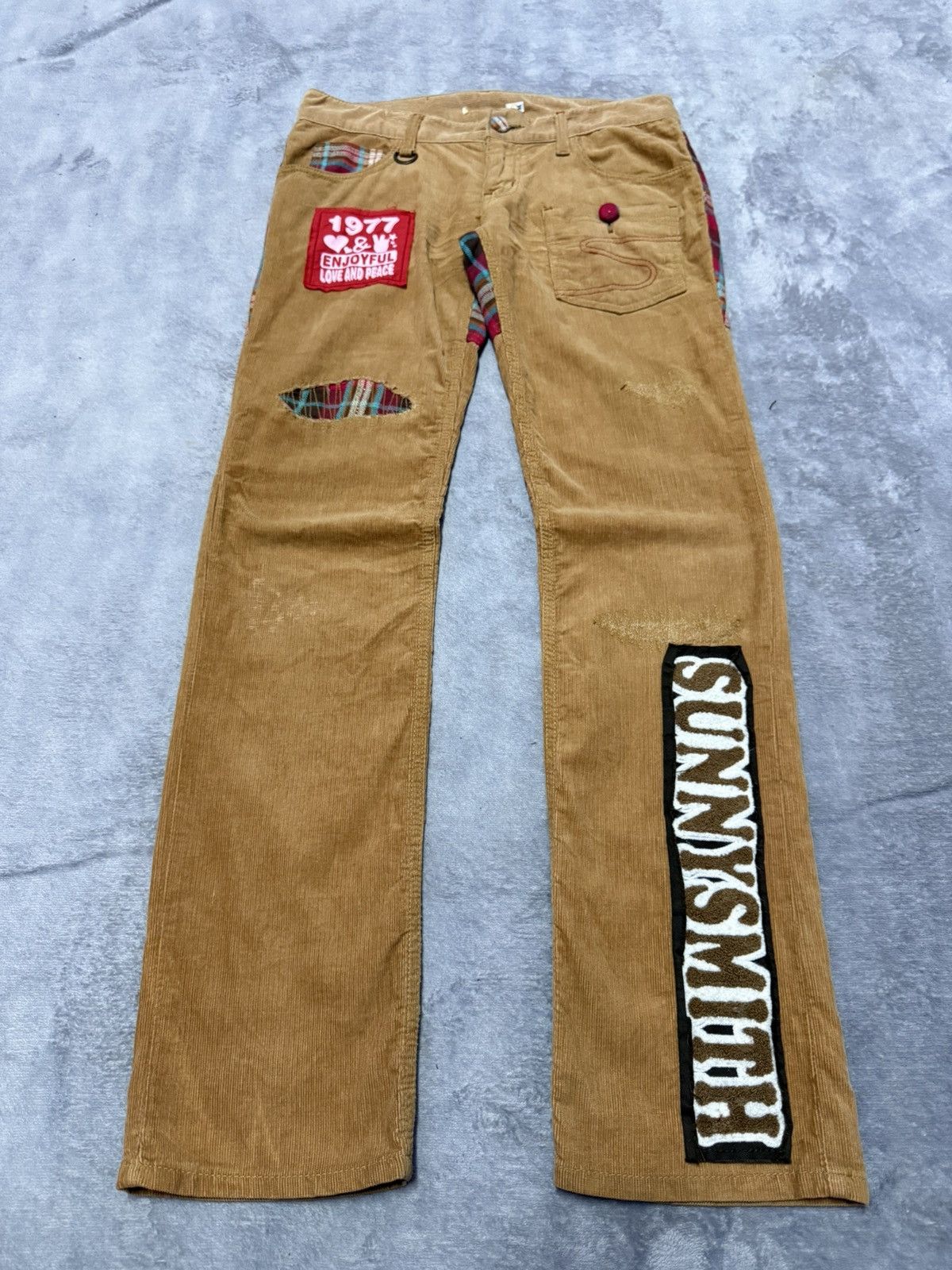 GOSTAR DE FUGA × Hysteric Glamour Sunny Smith Japan Hybrid Constructed Boro Corduroy Pants Size US 30 / EU 46 - 2 Thumbnail