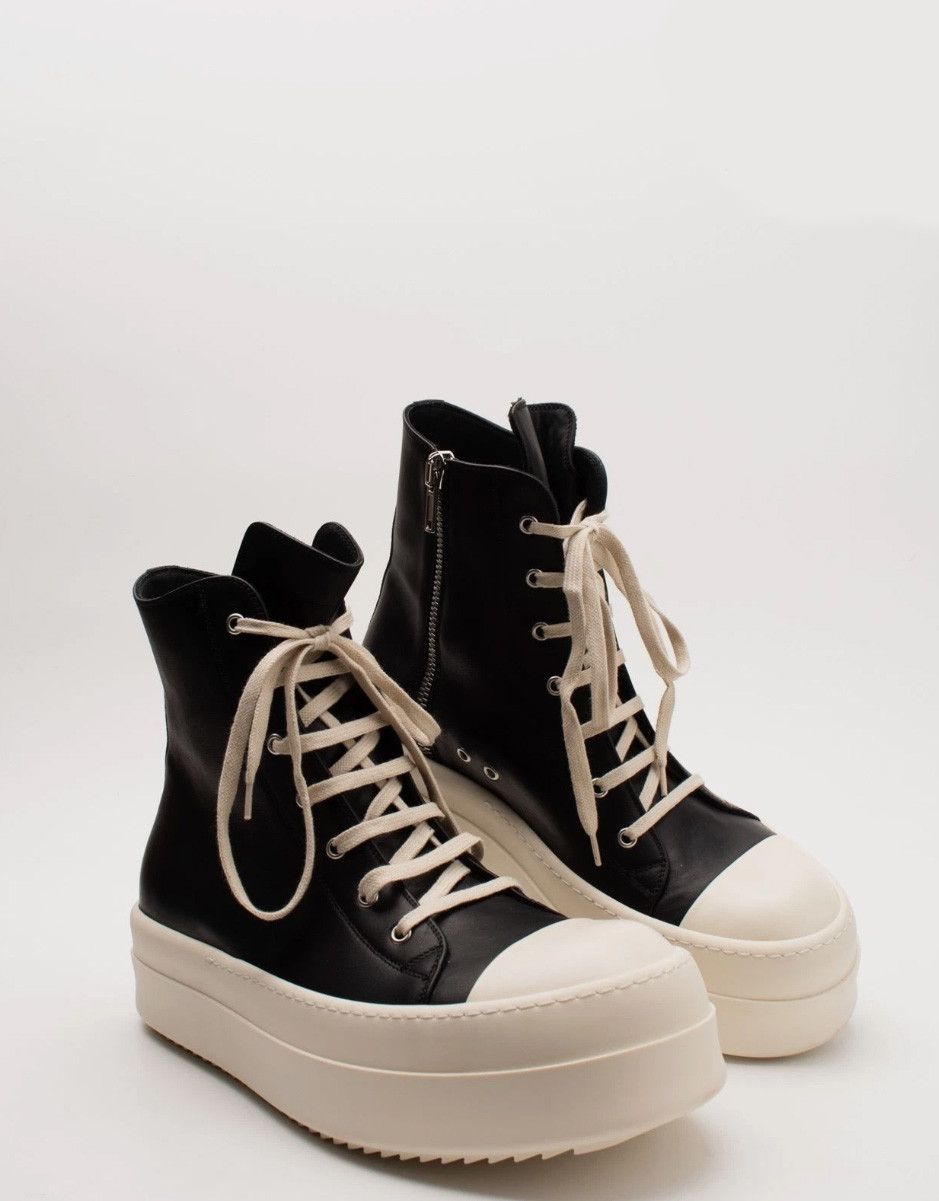 靴 rick owens megabumper Mega Bumper leather sneakers in white - Rick Owens | Mytheresa