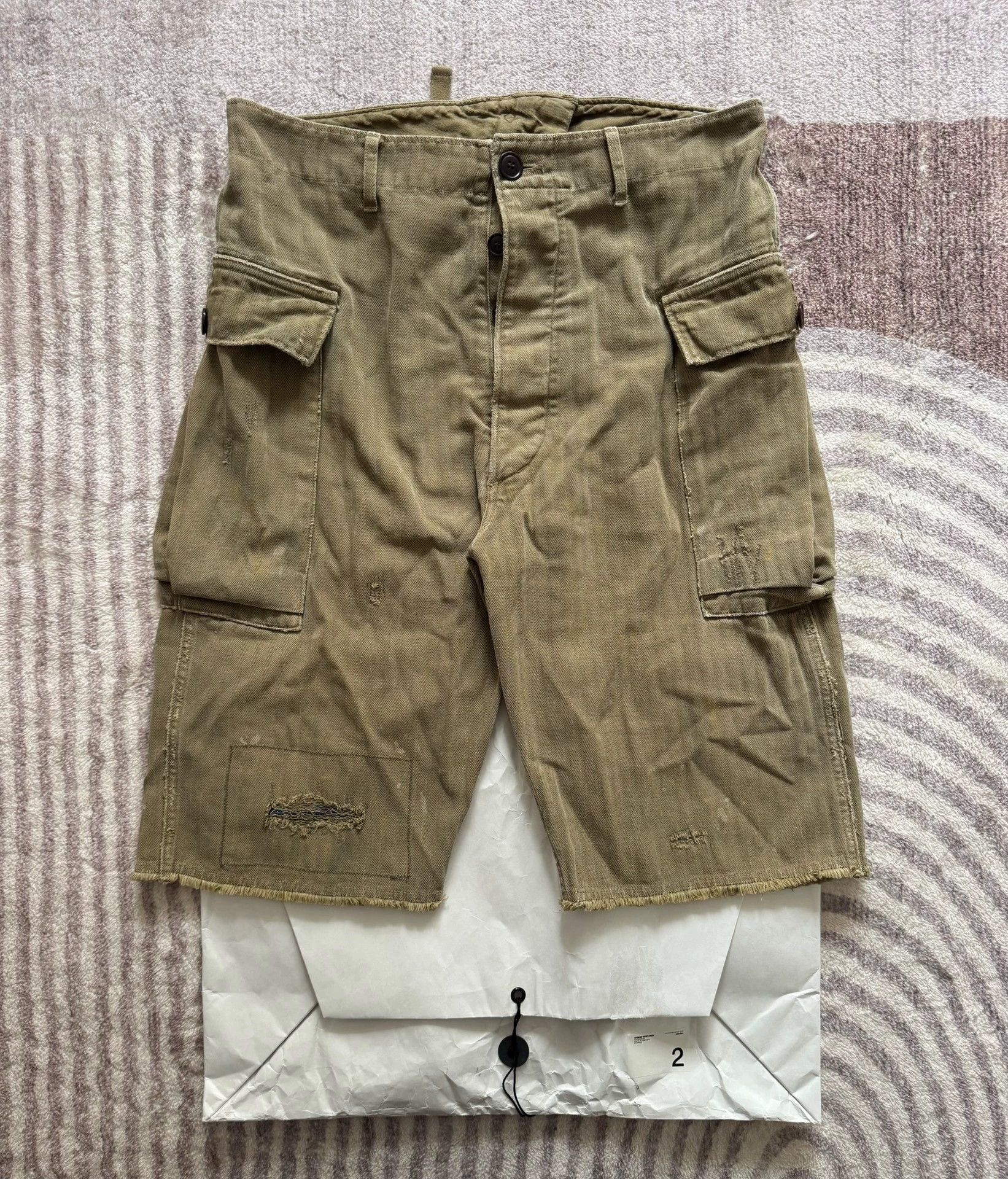 Visvim VISVIM 19AW Vets Crash Shorts Herringbone Patched Khaki Sz2 Size US 32 / EU 48 - 1 Thumbnail