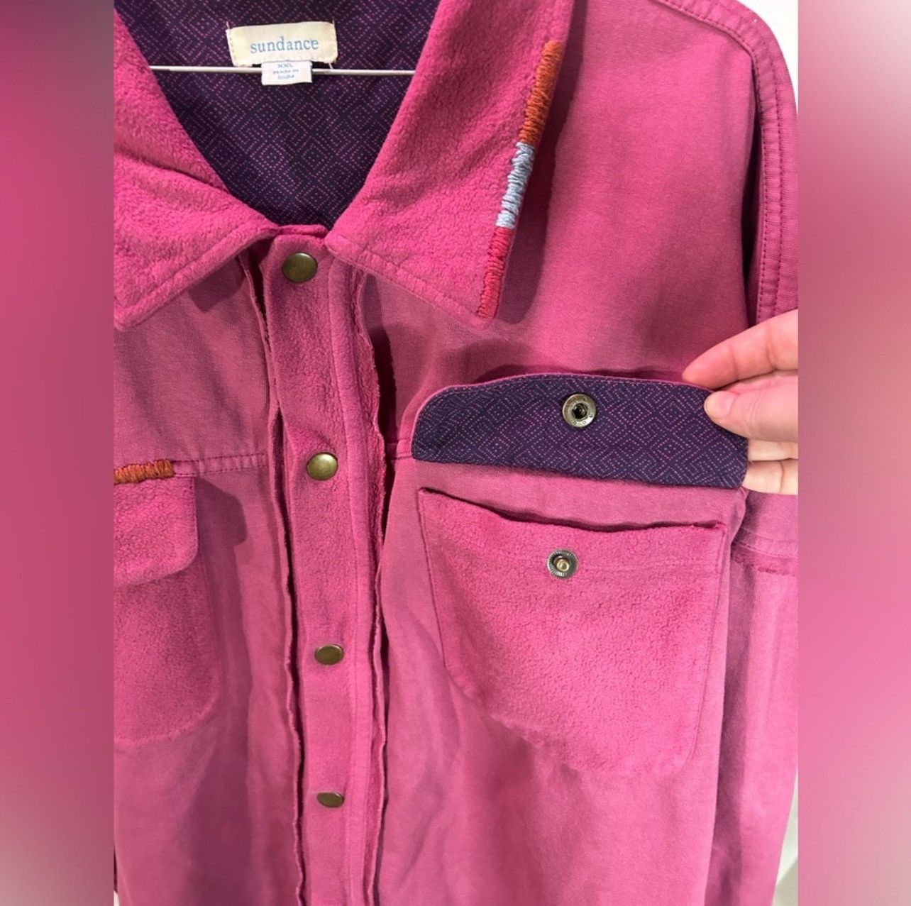 Other Sundance Pink Cotton Fleece Shirt Jacket Artsy Size XXL Size US XXL / EU 58 / 5 - 8 Thumbnail