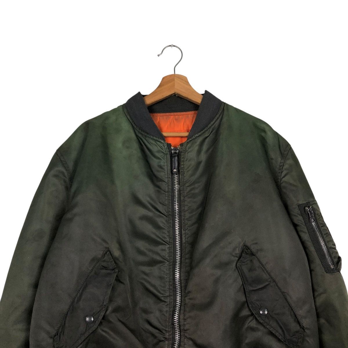 Vintage 🔥VTG REVERSIBLE MA-1 BOMBER JACKET ALPHA INDUSTRIES USA Size US L / EU 52-54 / 3 - 5 Thumbnail