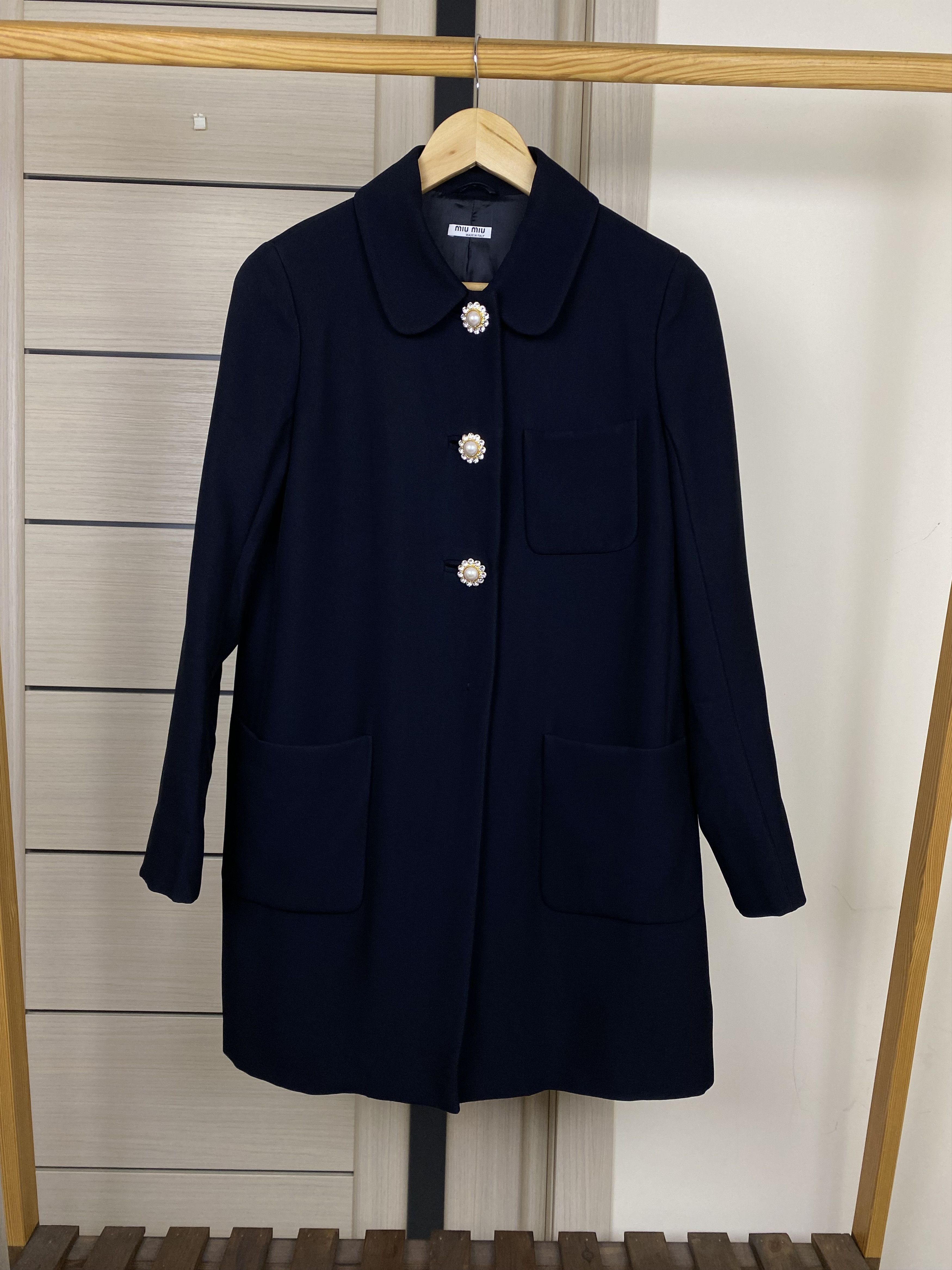 Miu Miu Coat With buttons decorated with crystals and pearl