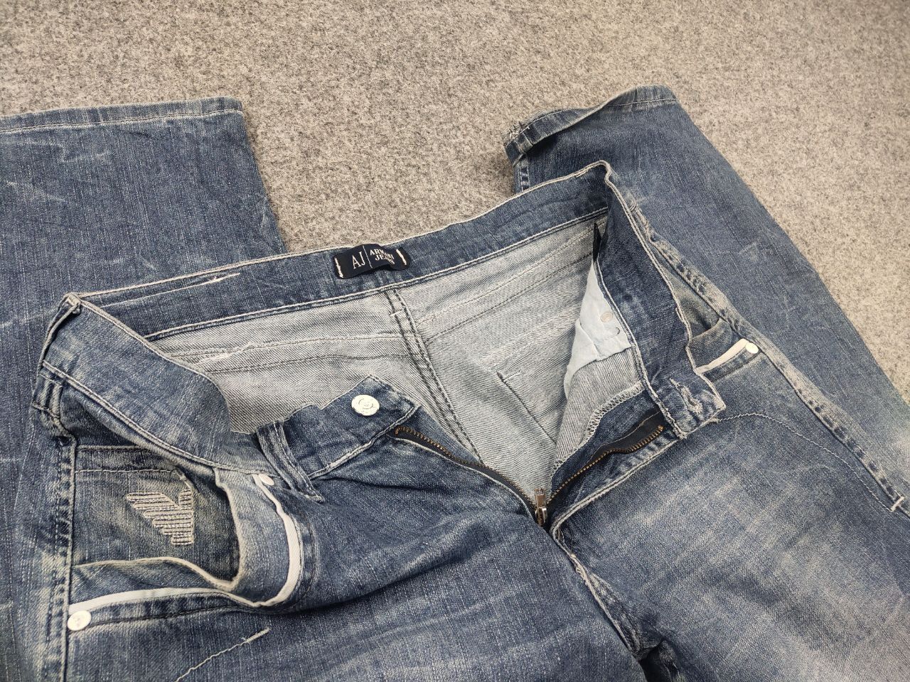Emporio Armani Vintage Y2K Emporio Armani Embroidered logo Denim Jeans Size US 33 - 11 Thumbnail