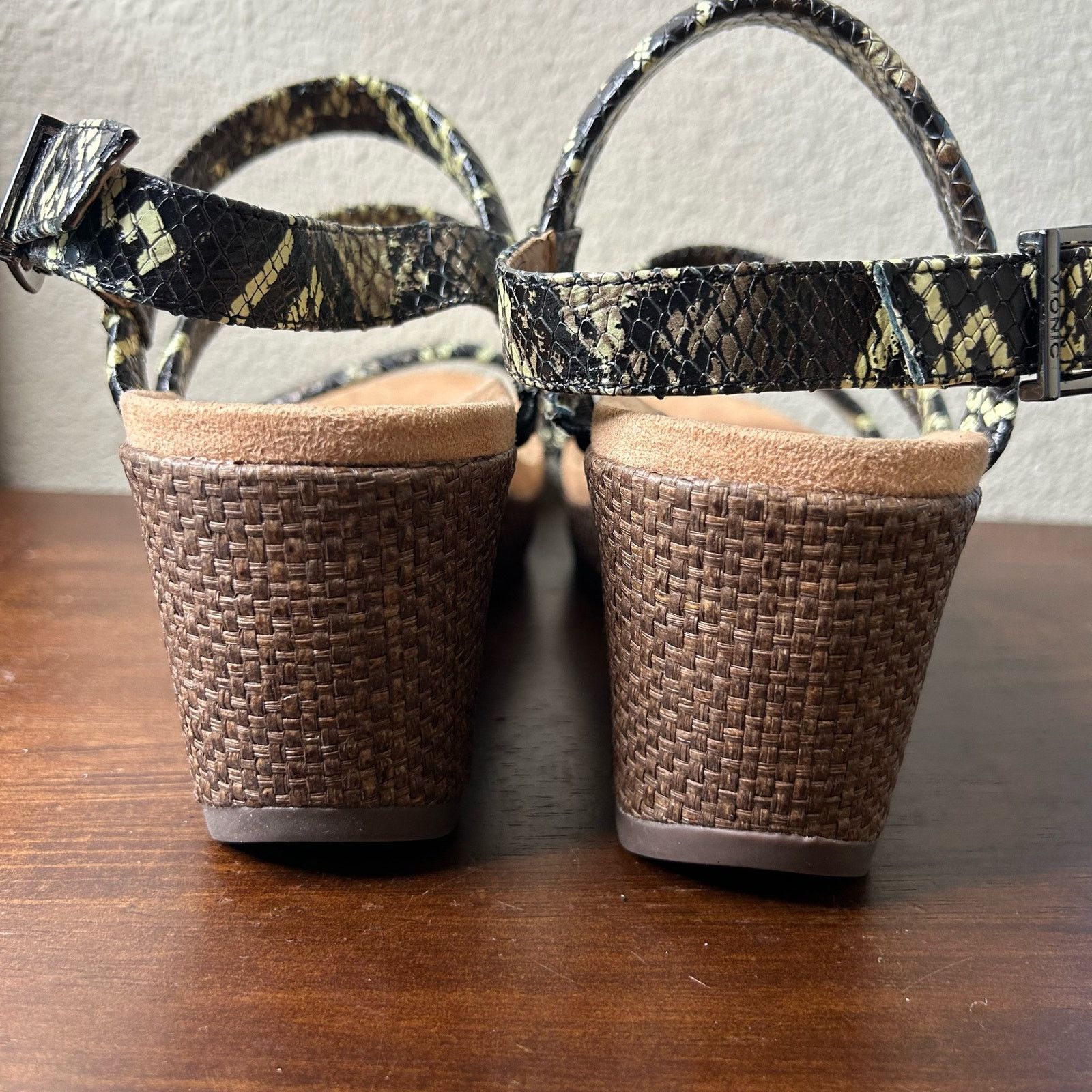Vionic Vionic Shoes Kora Raffia Black Boa Platform Wedge Size 7.5 Size US 7.5 / IT 37.5 - 3 Thumbnail