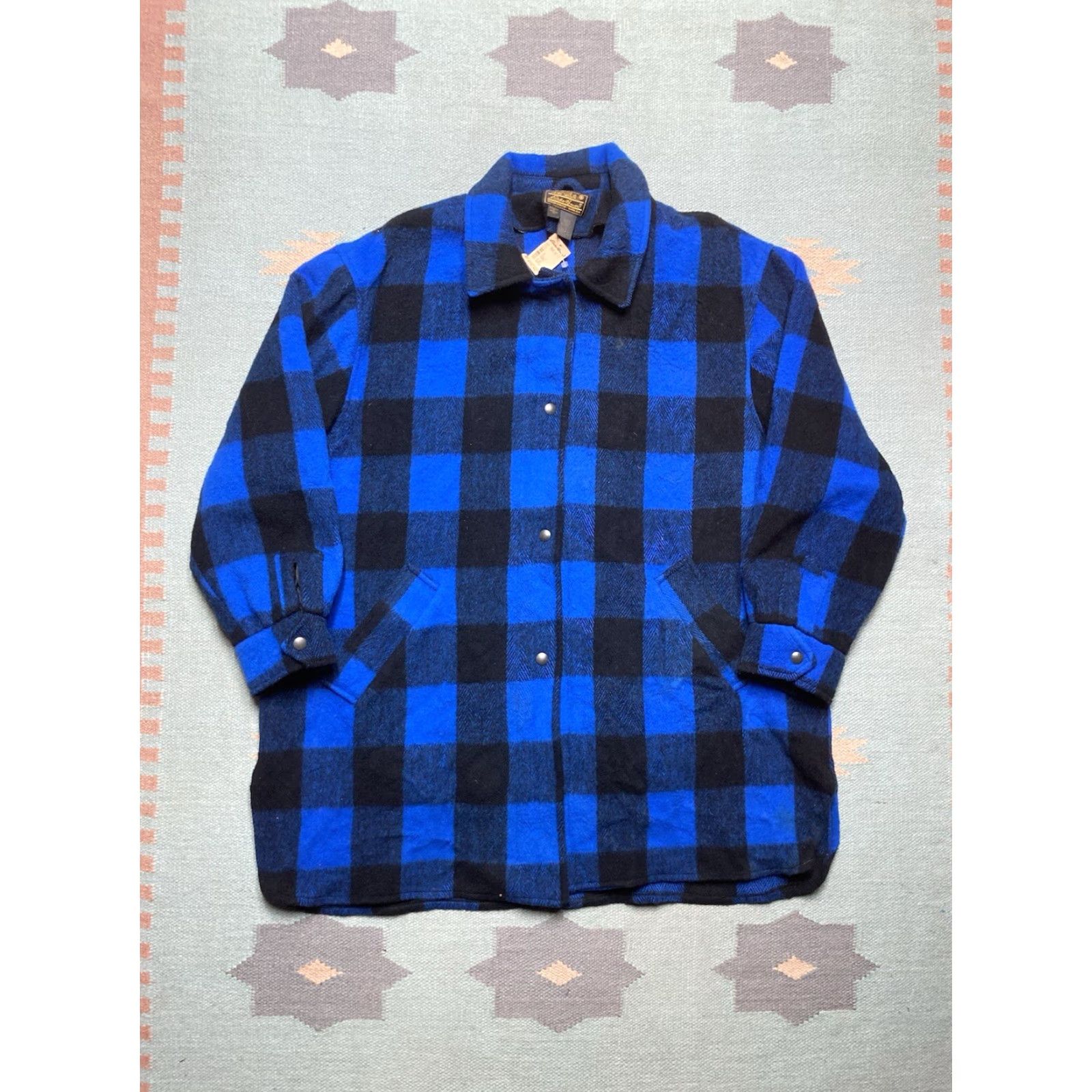 Eddie Bauer VINTAGE Eddie Bauer Shirt Jacket Blue Buffalo Plaid Shacket Women’s XL Wool Blend NWT Size XL / US 12-14 / IT 48-50 - 2 Thumbnail
