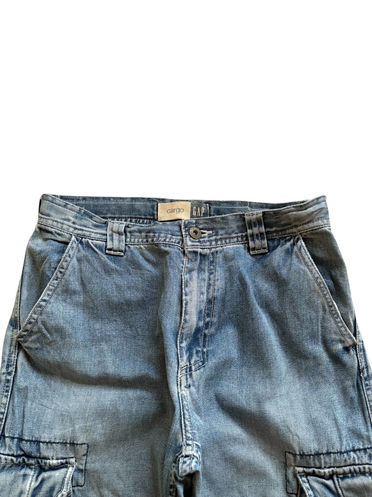 Gap Vintage Cargo GAP Blue Wash Distressed Loose Baggy Jeans Size US 28 / EU 44 - 4 Thumbnail