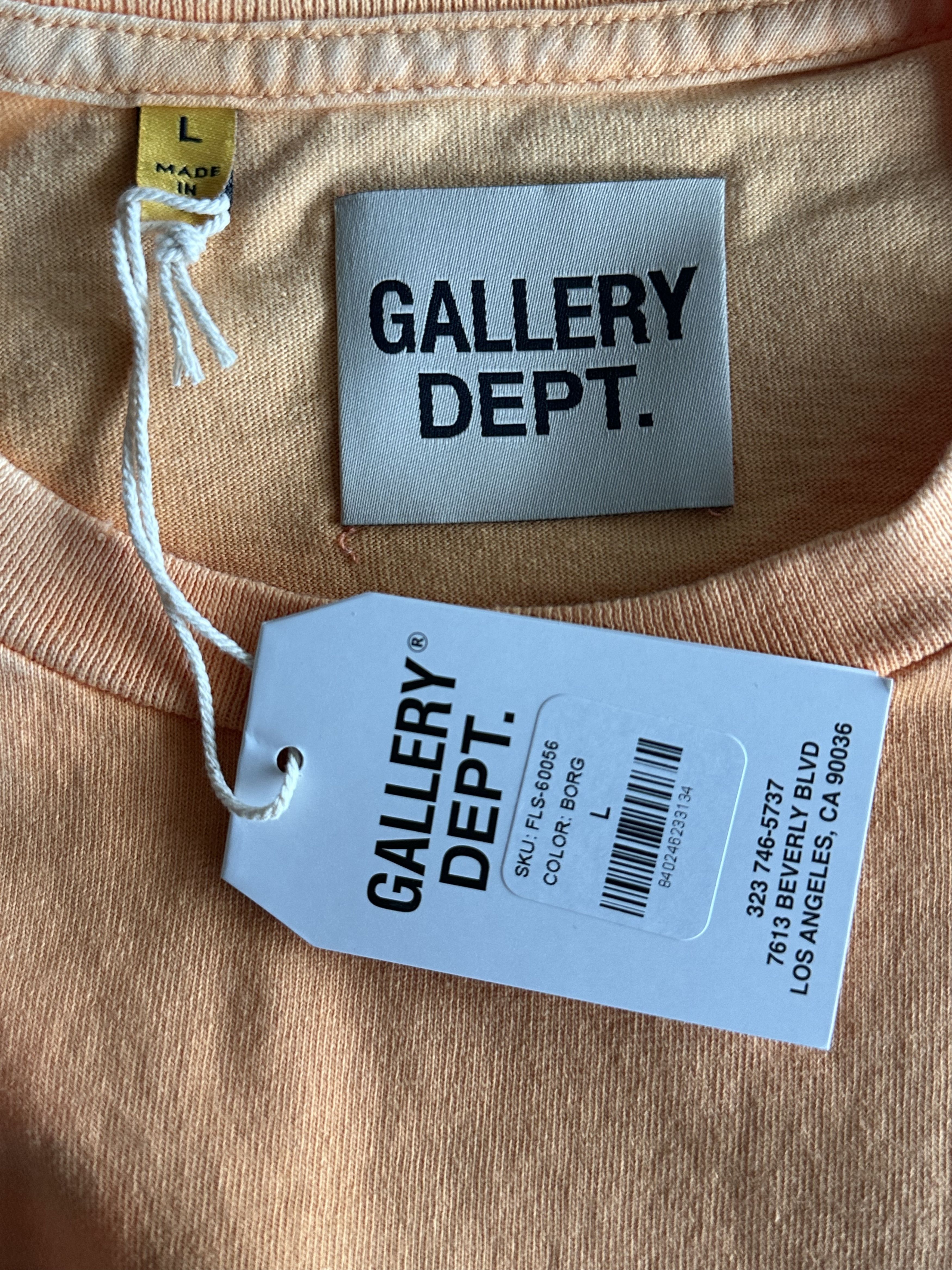 Gallery Dept. Faded Orange & Black French Logo Longsleeve T-Shirt Size US XXL / EU 58 / 5 - 3 Thumbnail