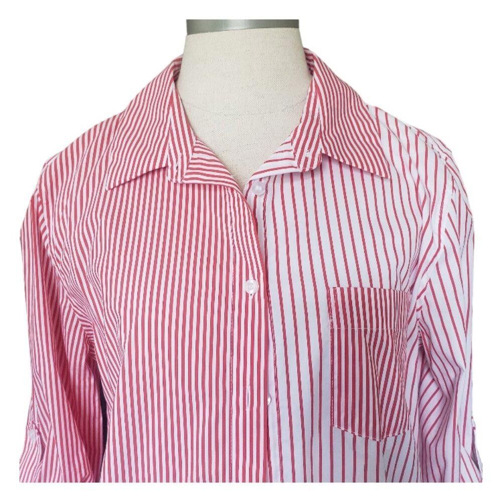 Calvin Klein CT743 Calvin Klein Men's Red & White Slim Fit Shirt 16.5 Size 38R - 2 Thumbnail
