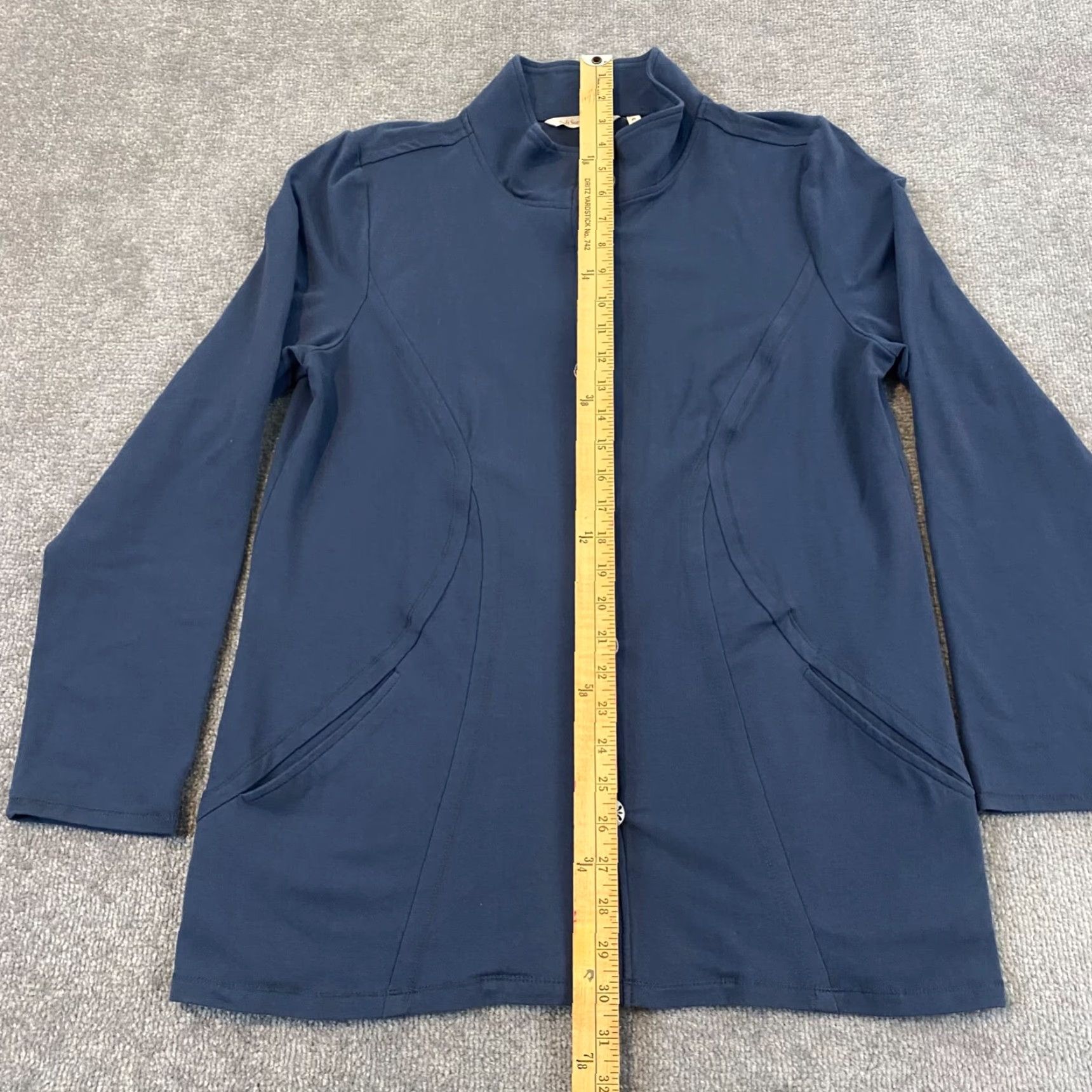 Soft Surroundings SOFT SURROUNDINGS PM Jacket Blazer Womens Petite Large Blue Button Up Blazer Jacket Size L / US 10 / IT 46 - 6 Thumbnail