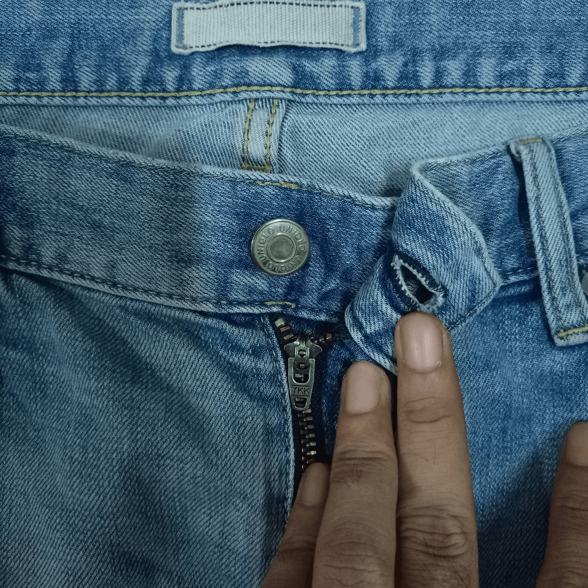 Japanese Brand × Uniqlo Vintage Uniqlo Selvedge Patched Loose Jeans 36x31 Size US 36 / EU 52 - 3 Thumbnail