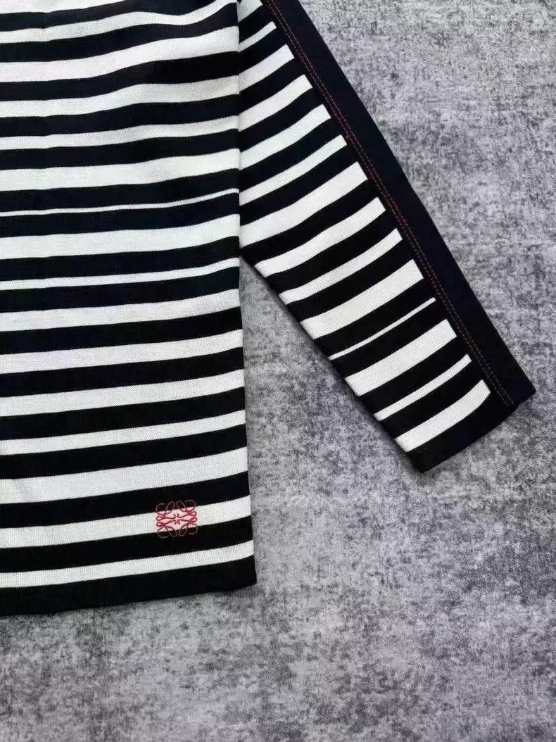 Loewe loewe Striped embroidered logo one-shoulder knitwear 2506-N Size US M / EU 48-50 / 2 - 3 Thumbnail
