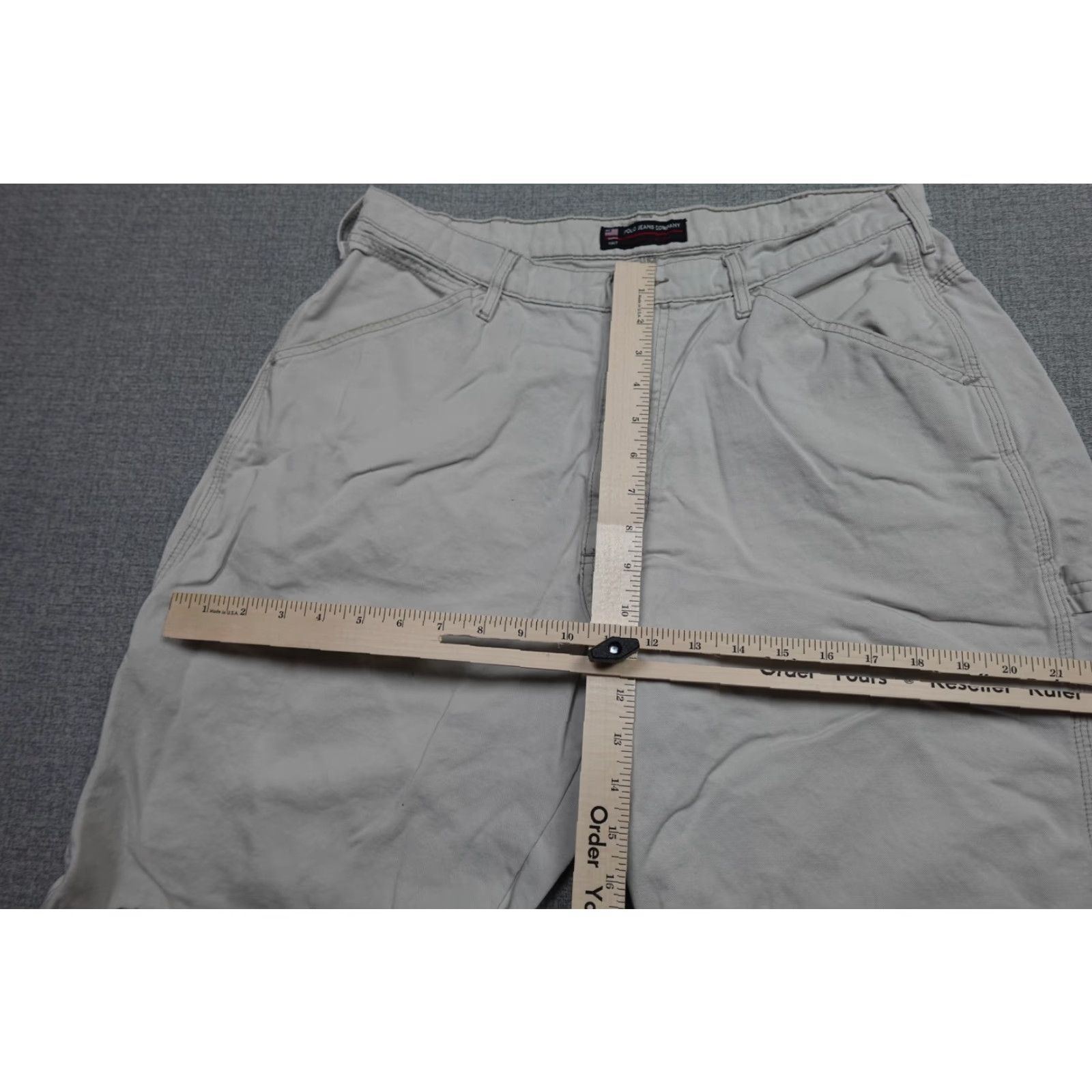 Polo Ralph Lauren VINTAGE Polo Ralph Lauren Carpenter Shorts Mens 32 Beige Denim Cargo Utility D-Ring Size US XS / EU 42 / 0 - 5 Thumbnail