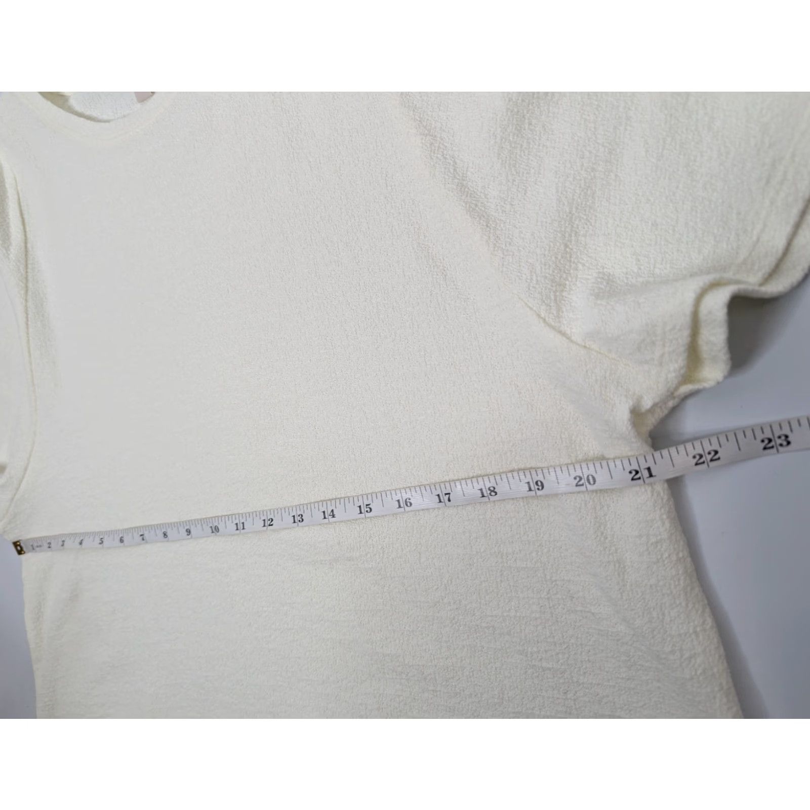 Vintage Garnet Hill Ivory Womens Blouse Shirt L Top Size Large Flutter Short Sleeve Cotton Size L / US 10 / IT 46 - 4 Thumbnail