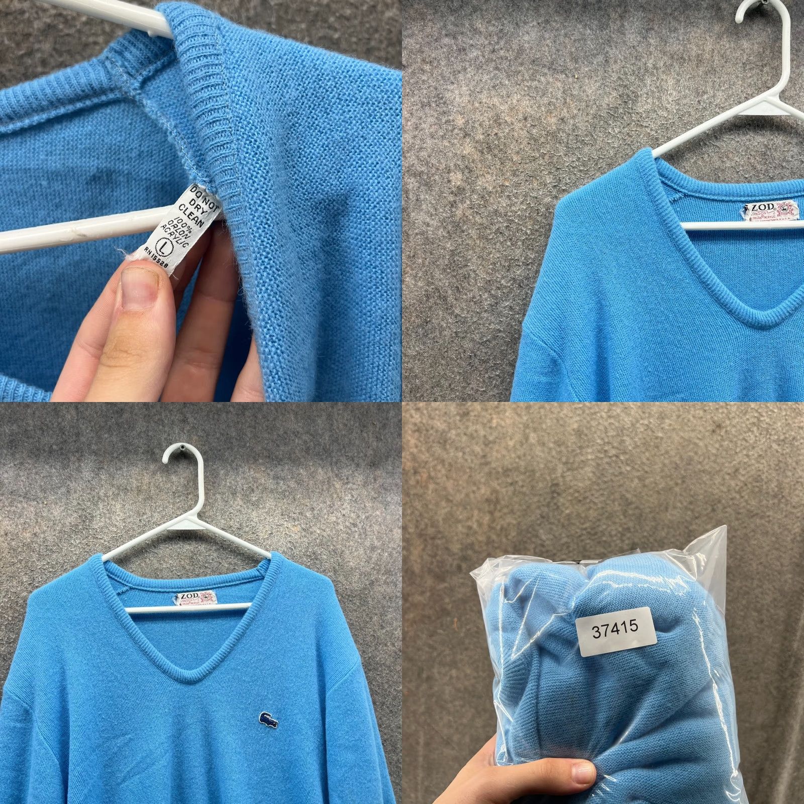 Lacoste VINTAGE Izod x Lacoste Sweater Womens Large Blue Acrylic V Neck Pullover 90s USA Size L / US 10 / IT 46 - 8 Thumbnail