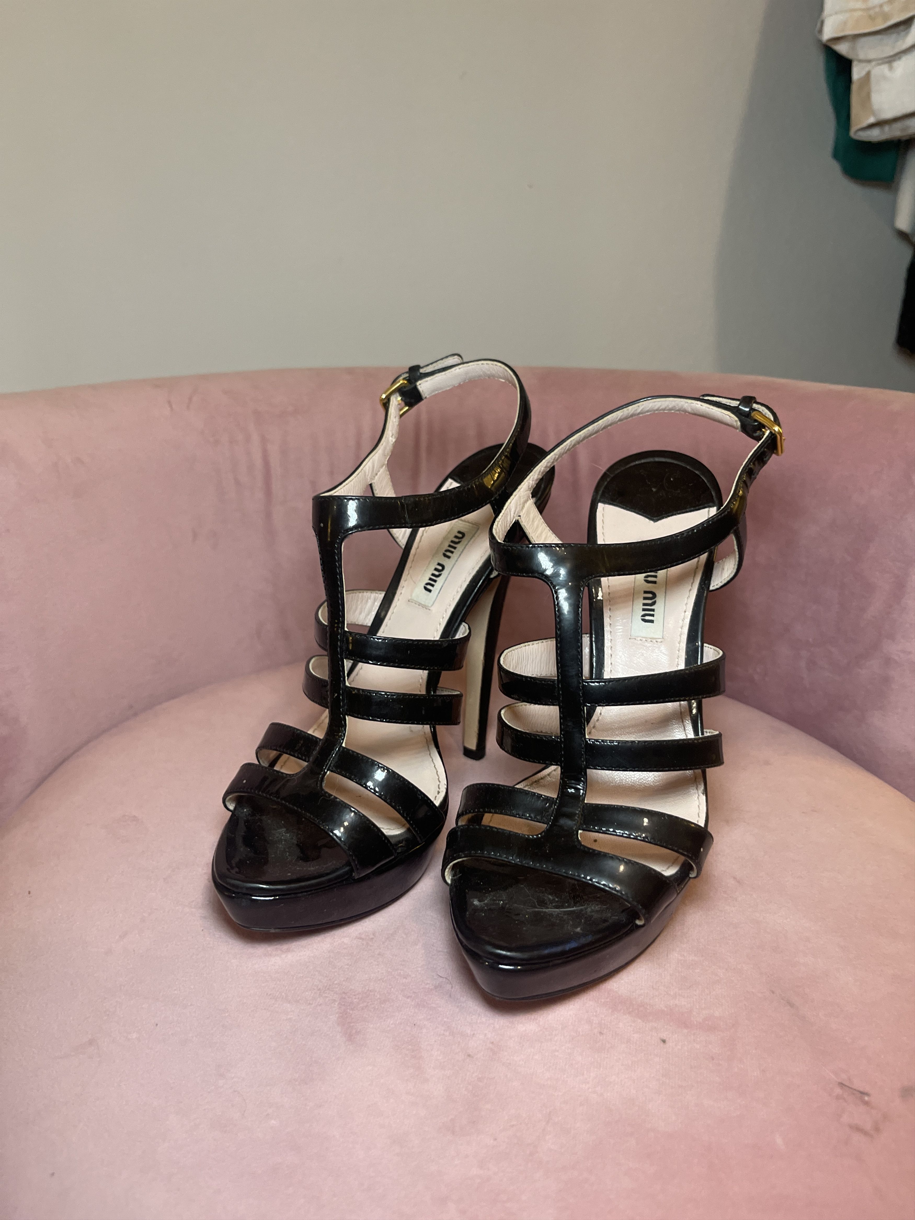 Miu Miu miu miu strappy black heels size 37 / 7 Size US 7 / IT 37 - 2 Thumbnail